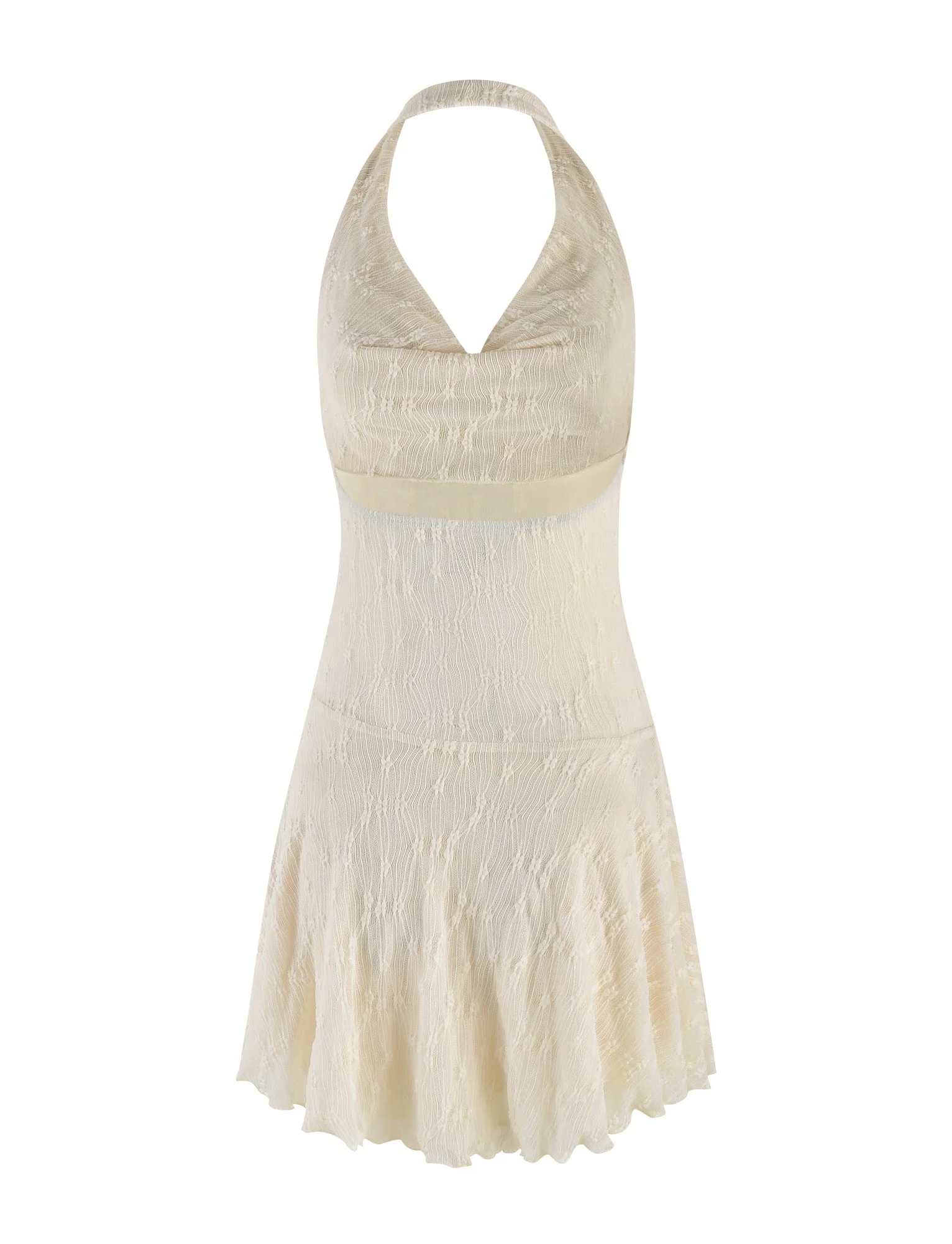 Fiorella Mini Dress - White : Lace : Cream