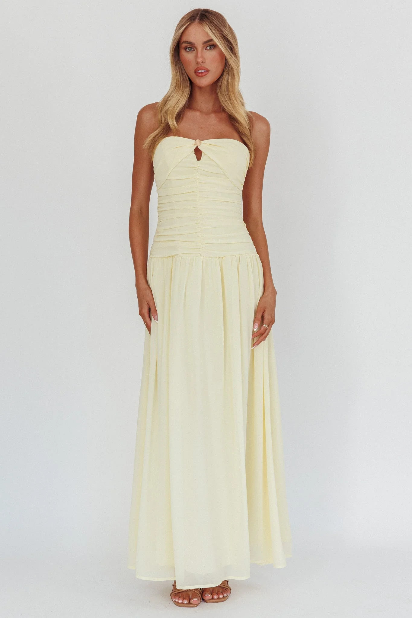 High Streets Strapless Maxi Dress Butter