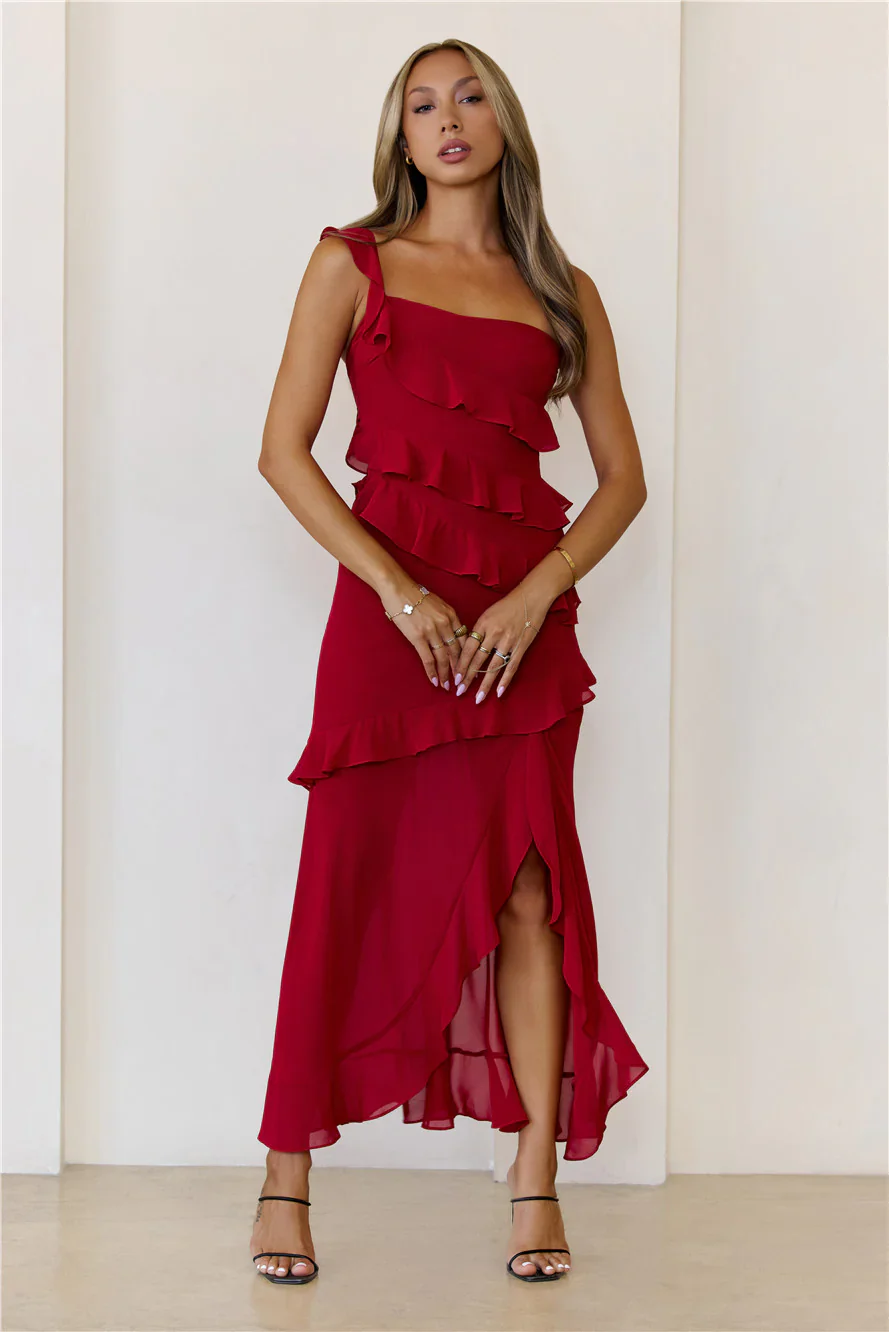 Out Late Look Great One Shoulder Maxi Dress