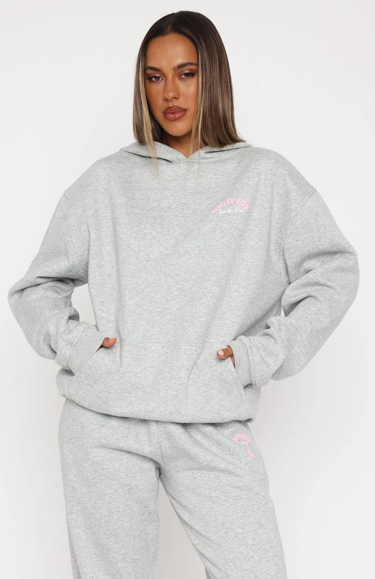 Love Me Tender Oversized Hoodie Dark Grey Marle