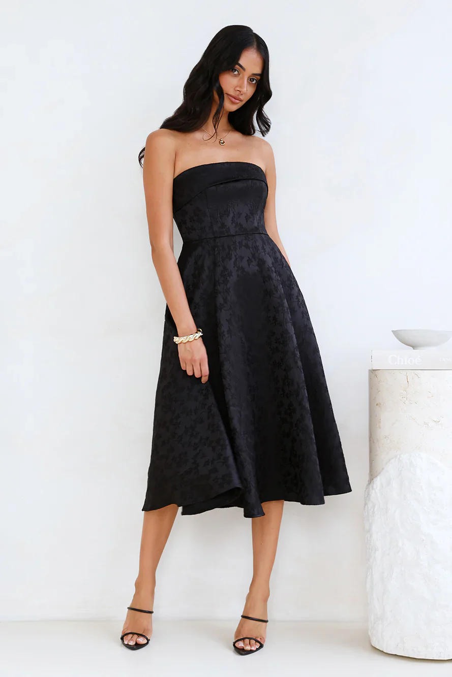 Ink Love Strapless Midi Dress