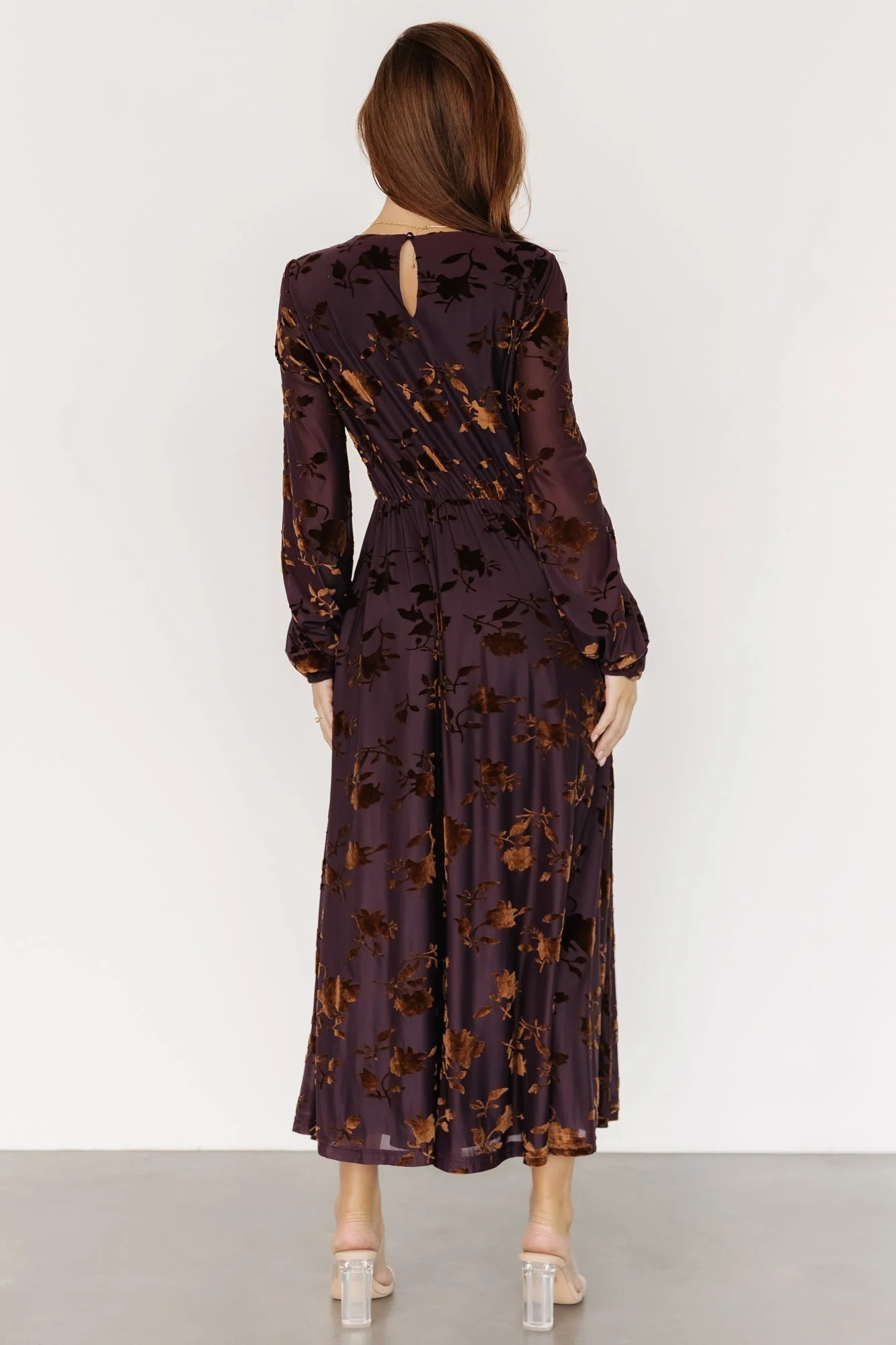 Thora Velvet Dress | Deep Plum + Bronze