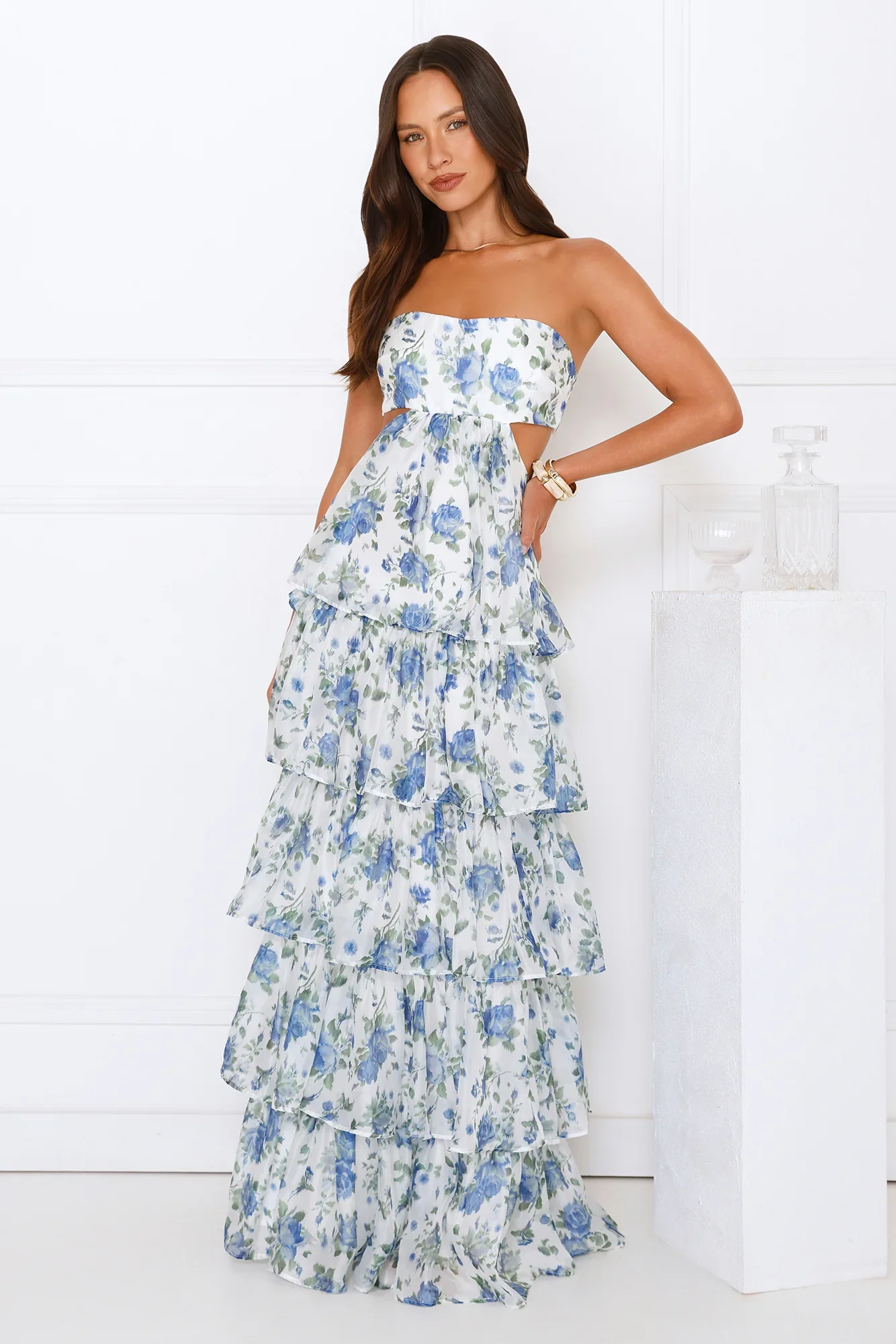 Bloom Spell Strapless Maxi Dress