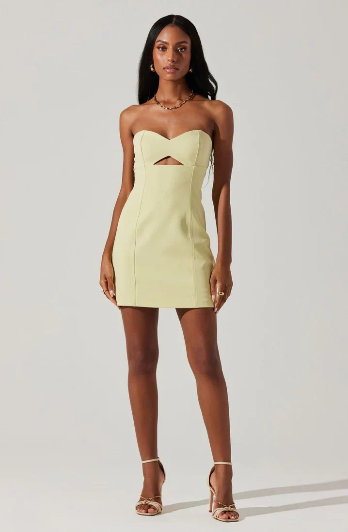 Yellow Wrap Mini Mekhi Dress