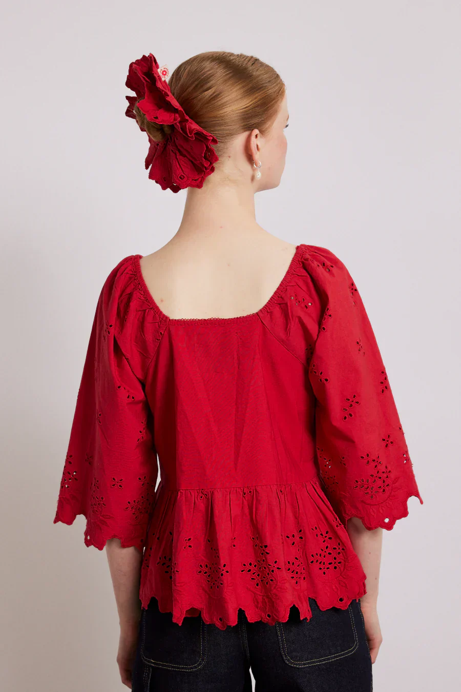 lana blouse - red