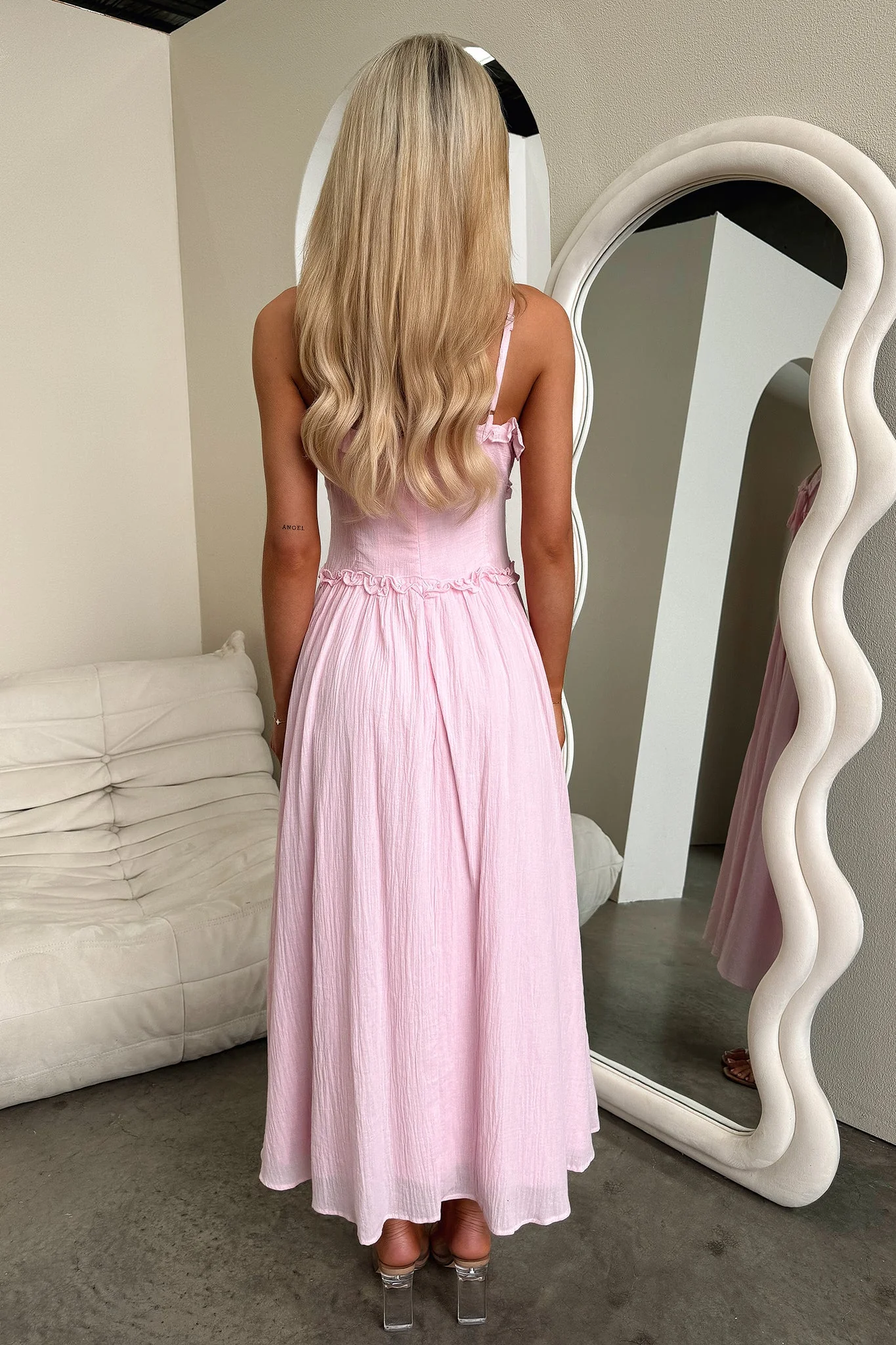 Nicola Midi Dress - Baby Pink