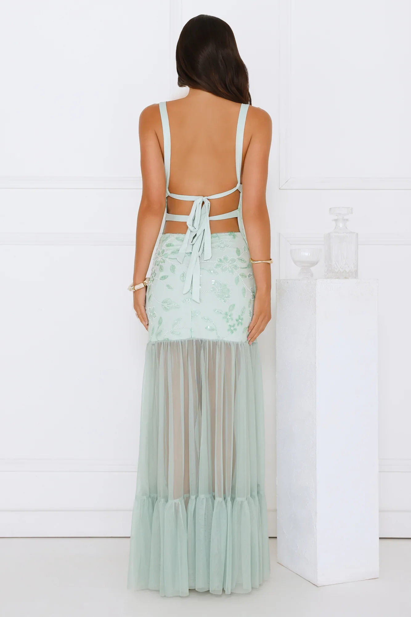 Pretty Girl Phase Mesh Maxi Dress