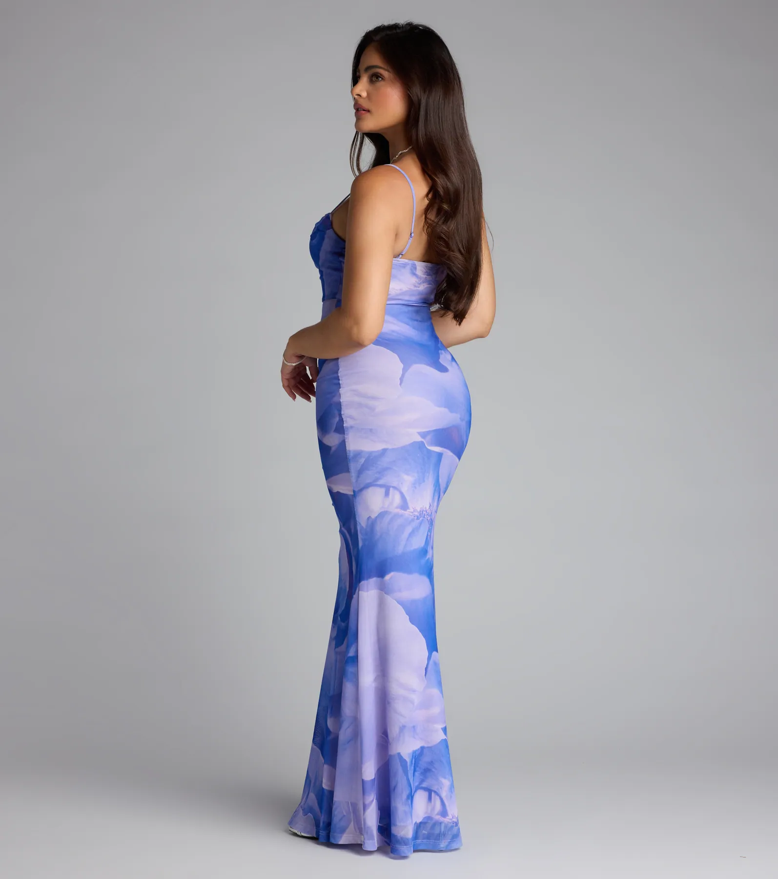 Coastal Luxe Floral Mermaid Maxi Dress