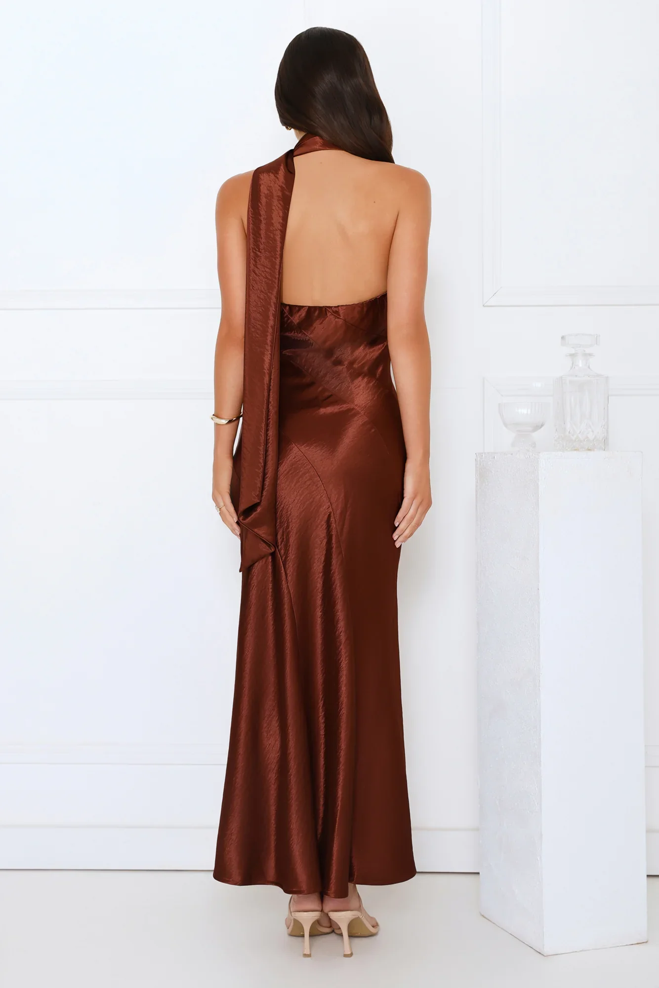 She’S Got Plans Satin Maxi Dress