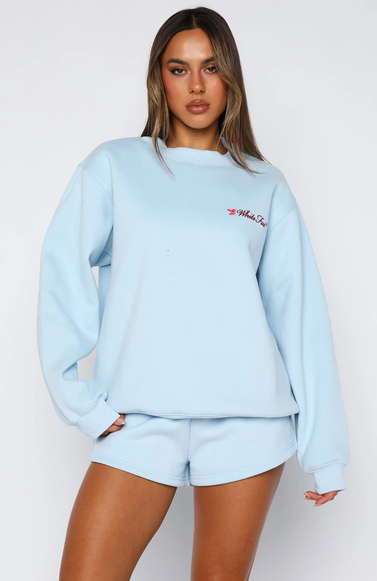 Trouble Maker Oversized Sweater Baby Blue