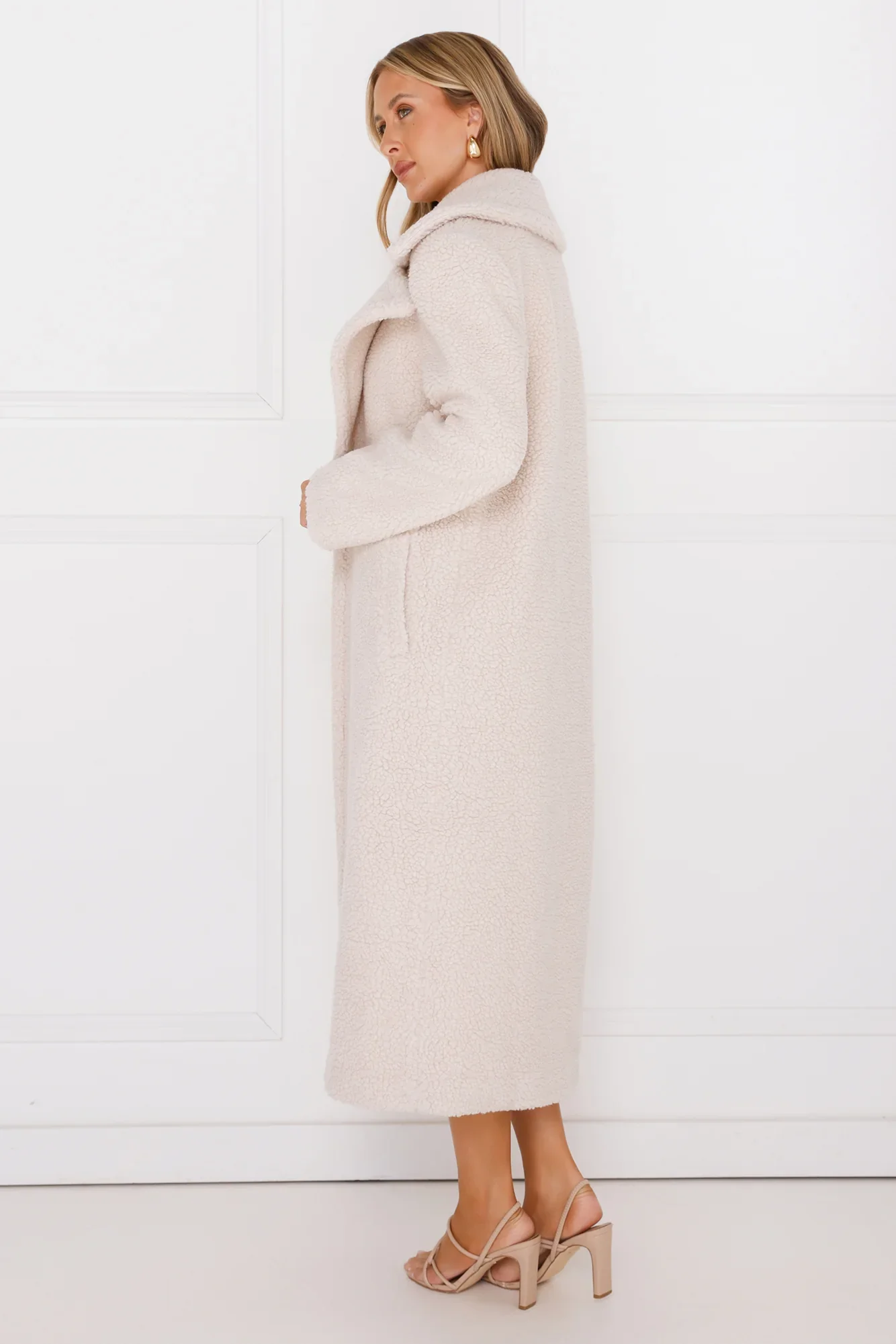 Luxe Teddy Coat Beige