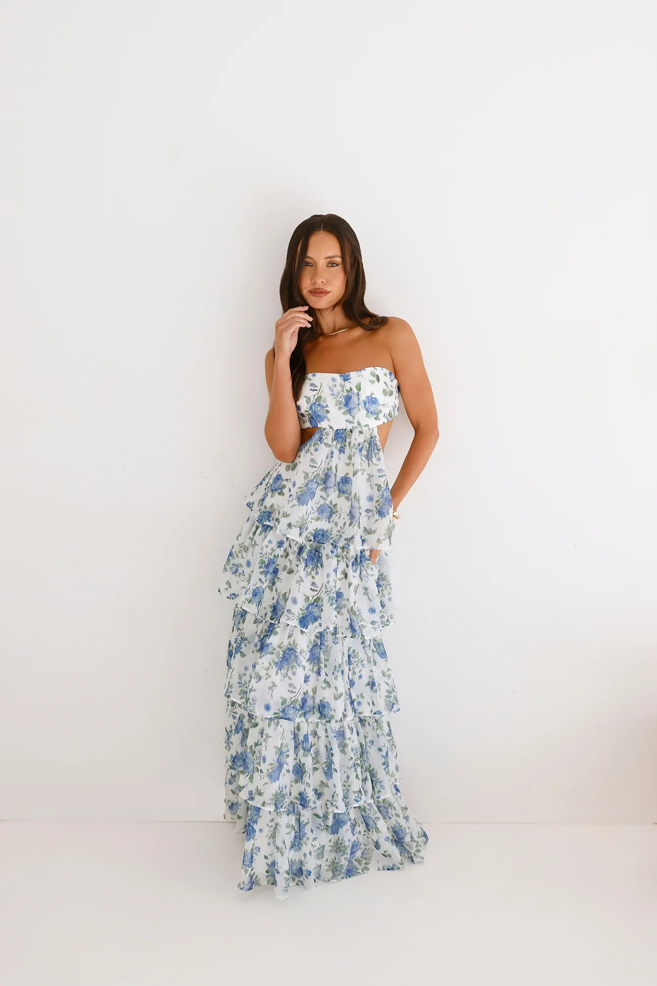 Bloom Spell Strapless Maxi Dress
