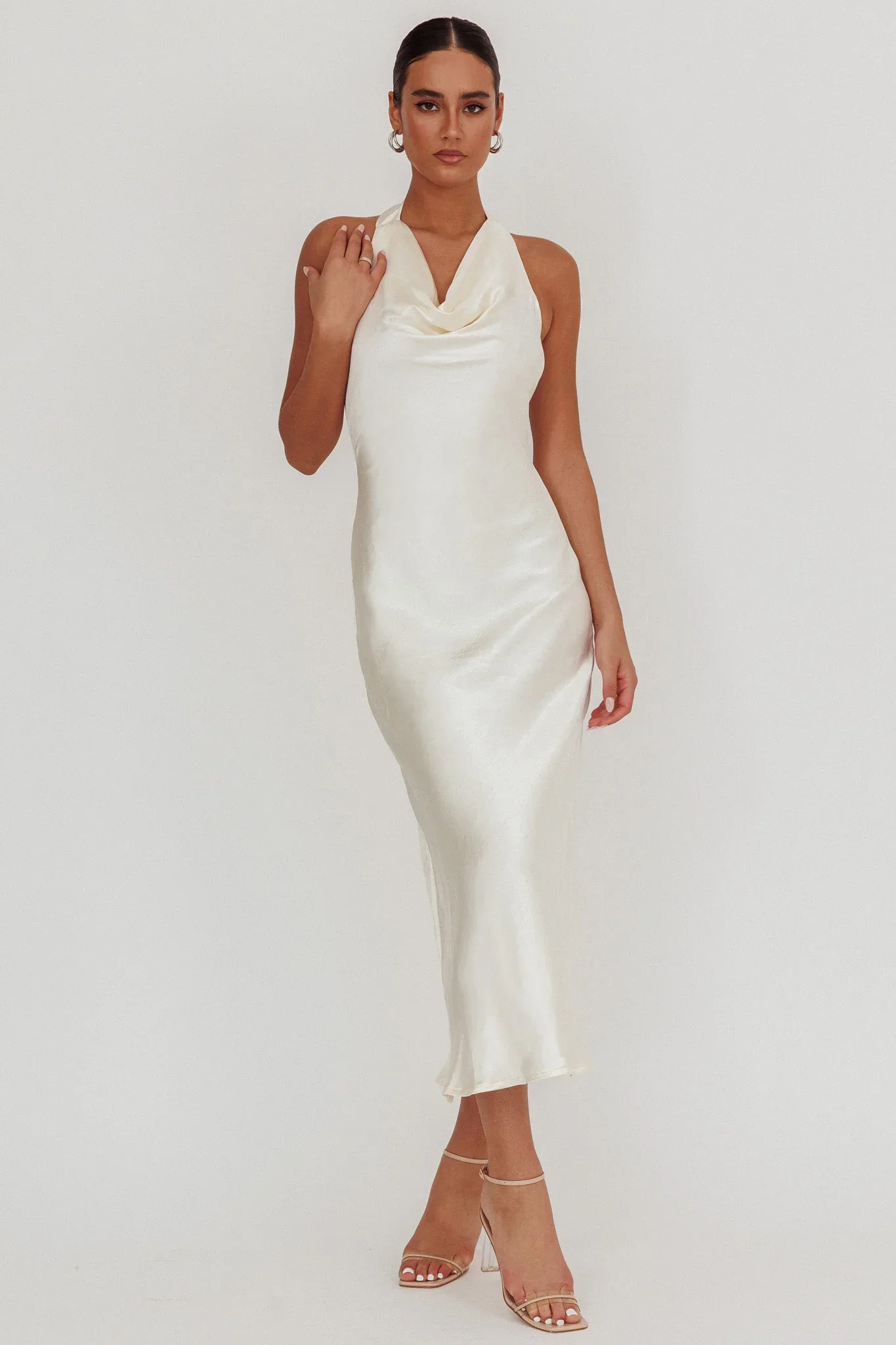 Element Halterneck Maxi Dress Champagne
