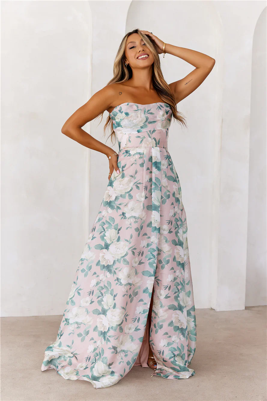 Elegant Essence Strapless Maxi Dress