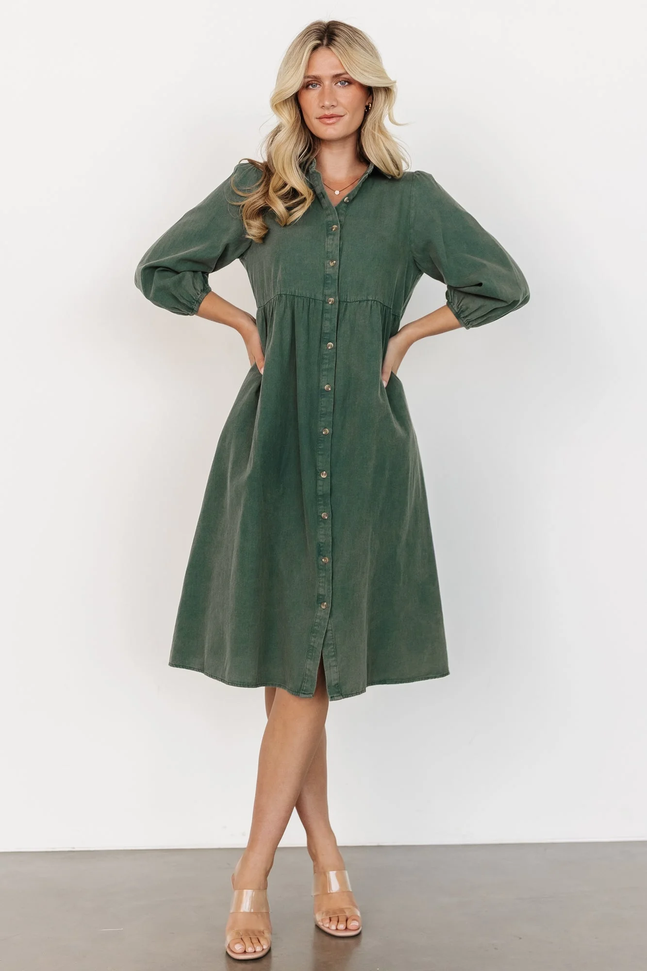 Sari Babydoll Dress | Green