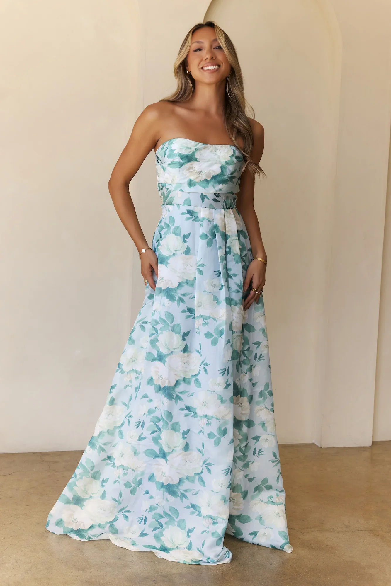 Elegant Essence Strapless Maxi Dress
