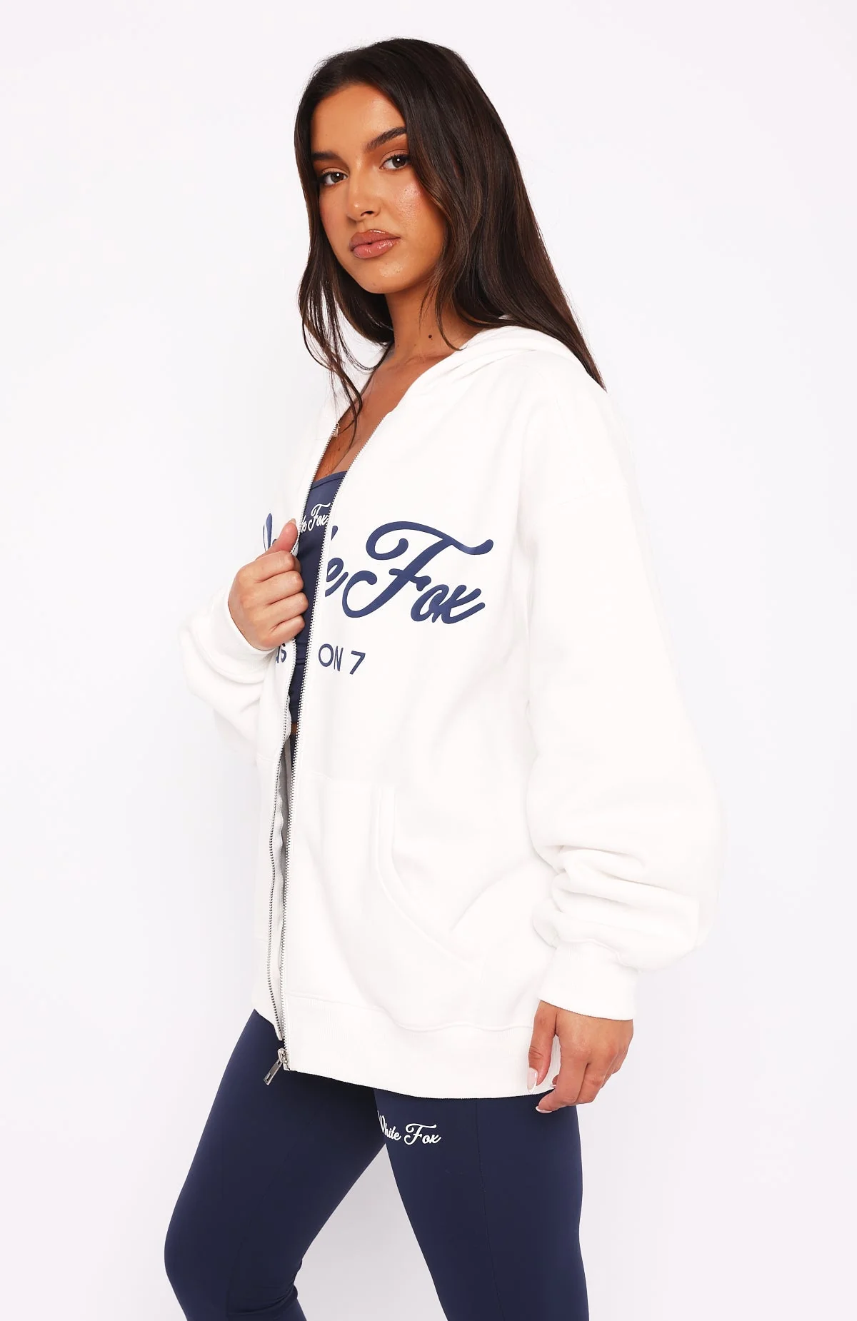 Season 7 Zip Front Hoodie Snow