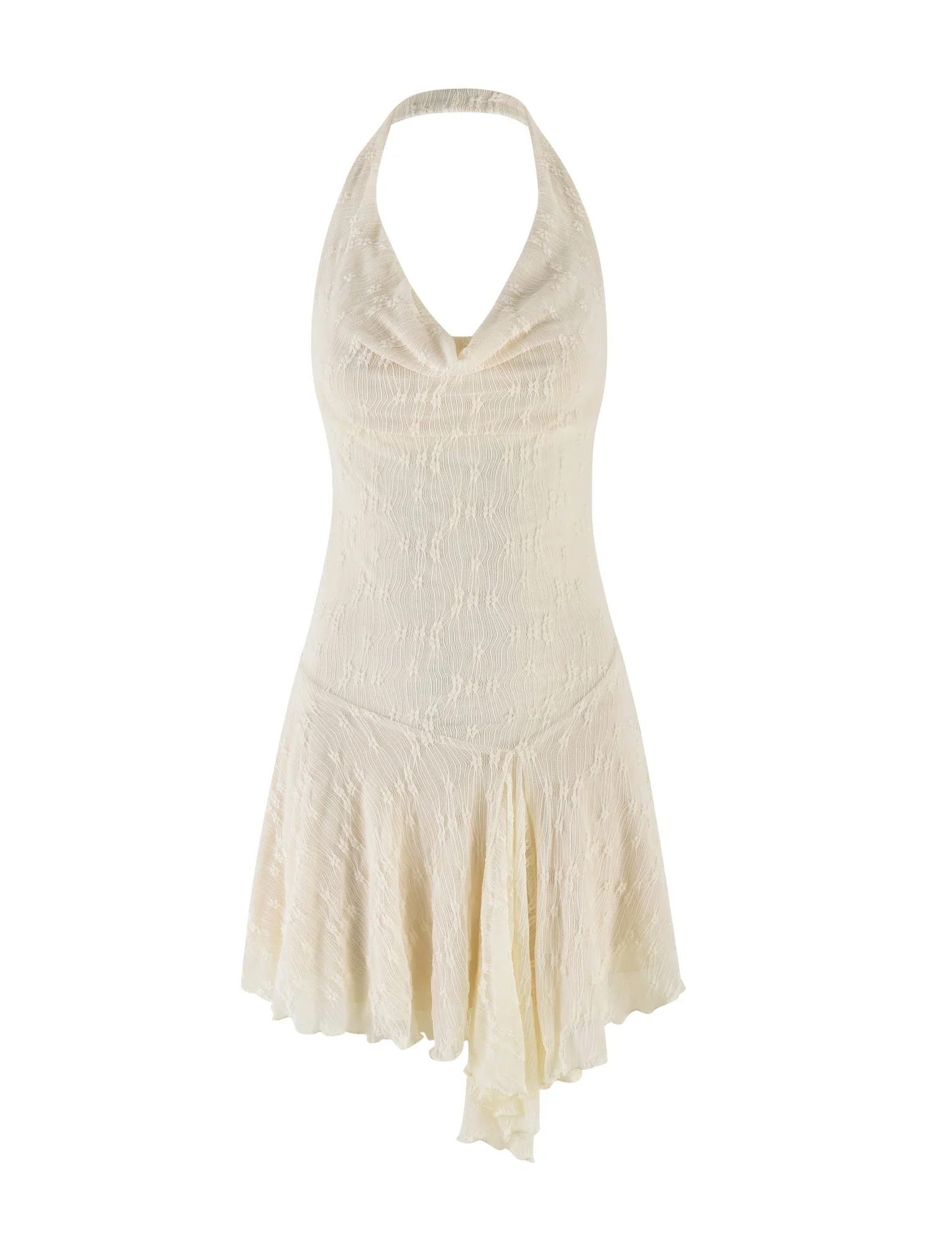 Fiorella Mini Dress - White : Lace : Cream