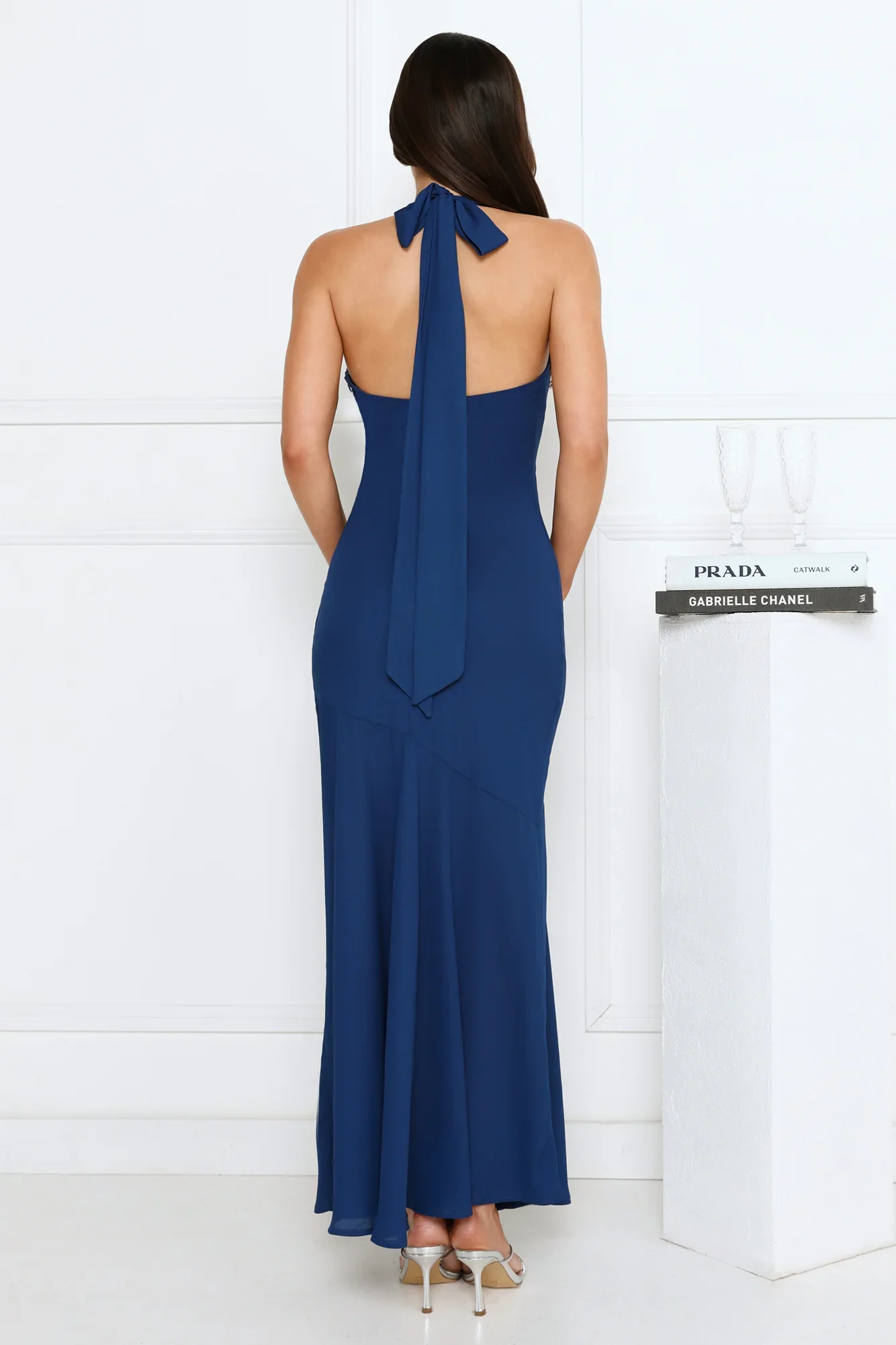 Polished Edge Halter Maxi Dress