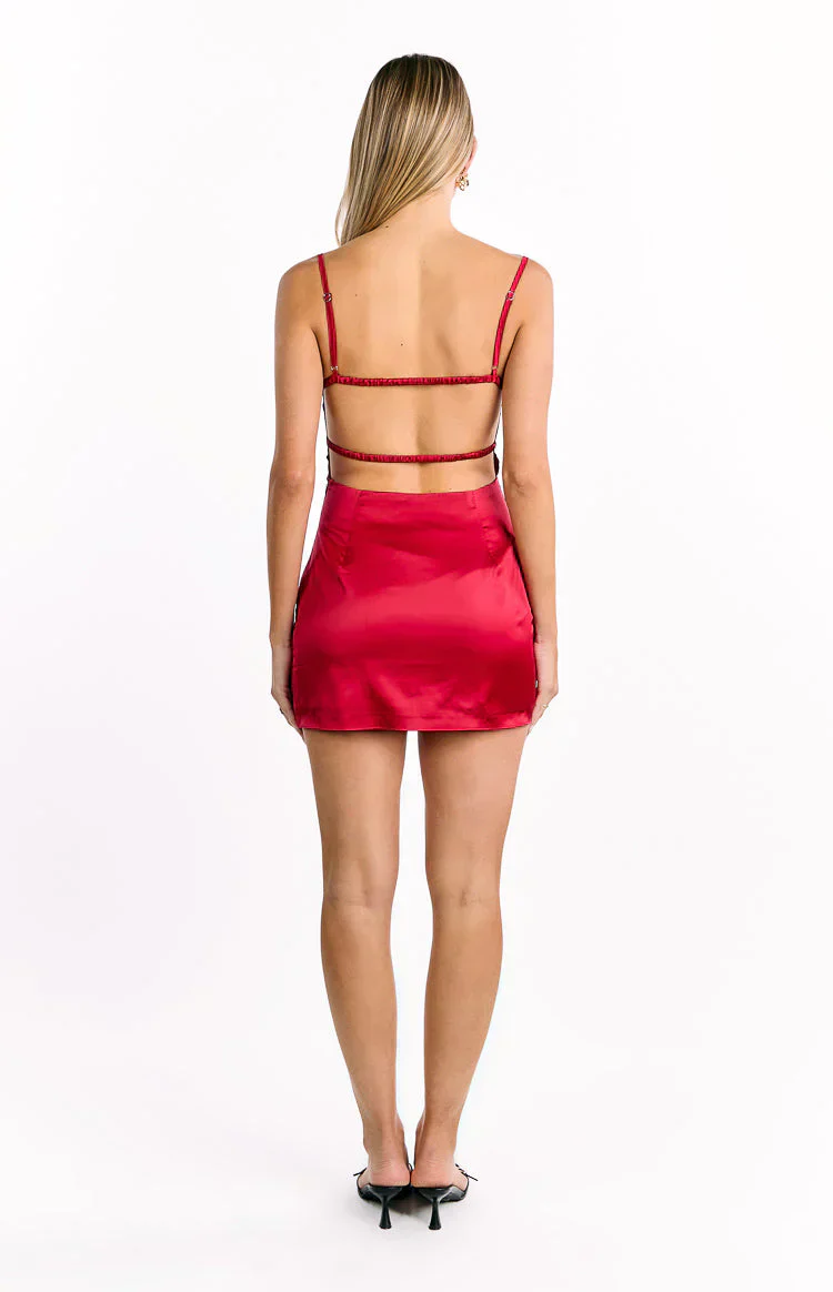 Trouble Wine Mini Dress