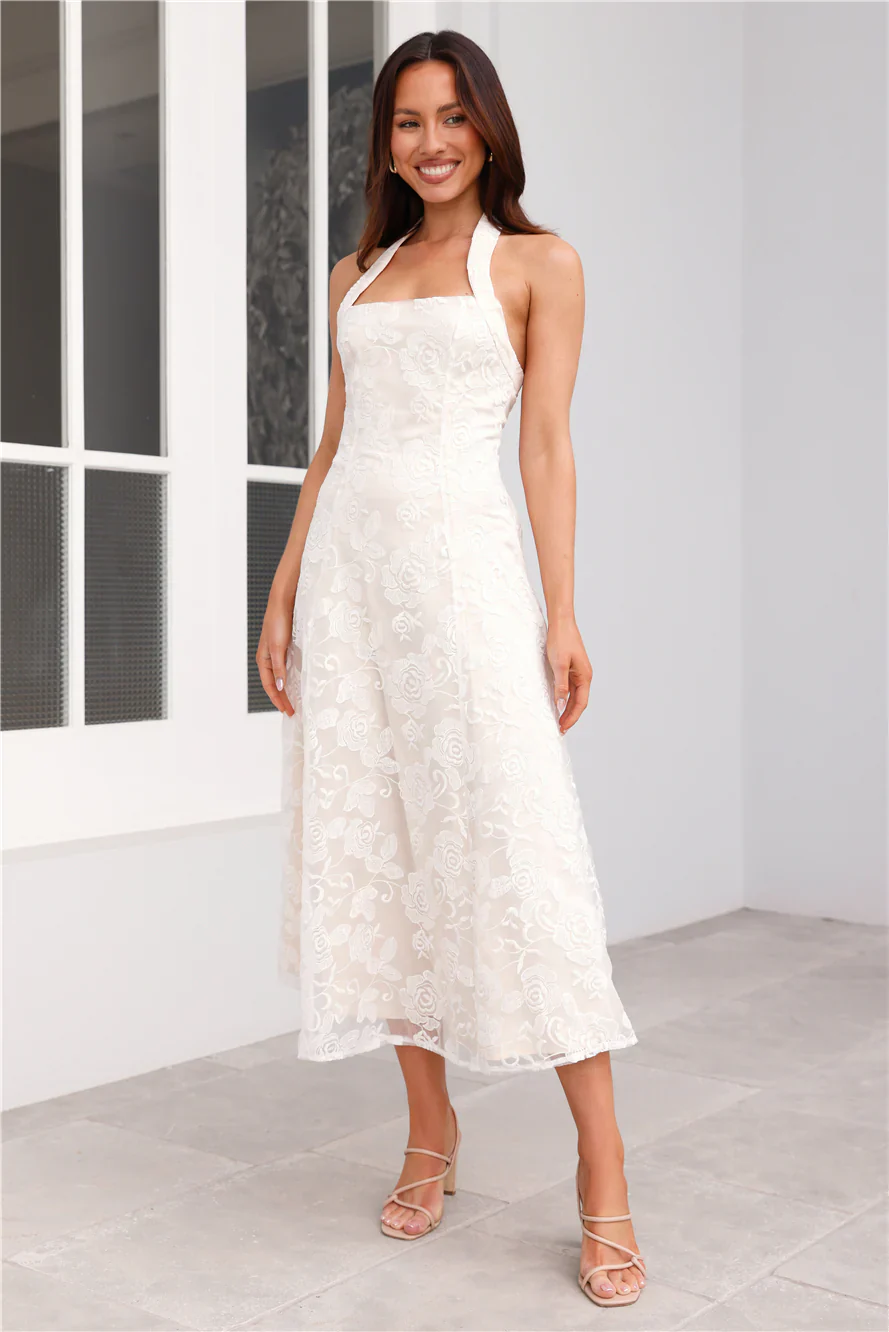 Disco Daze Halter Midi Dress