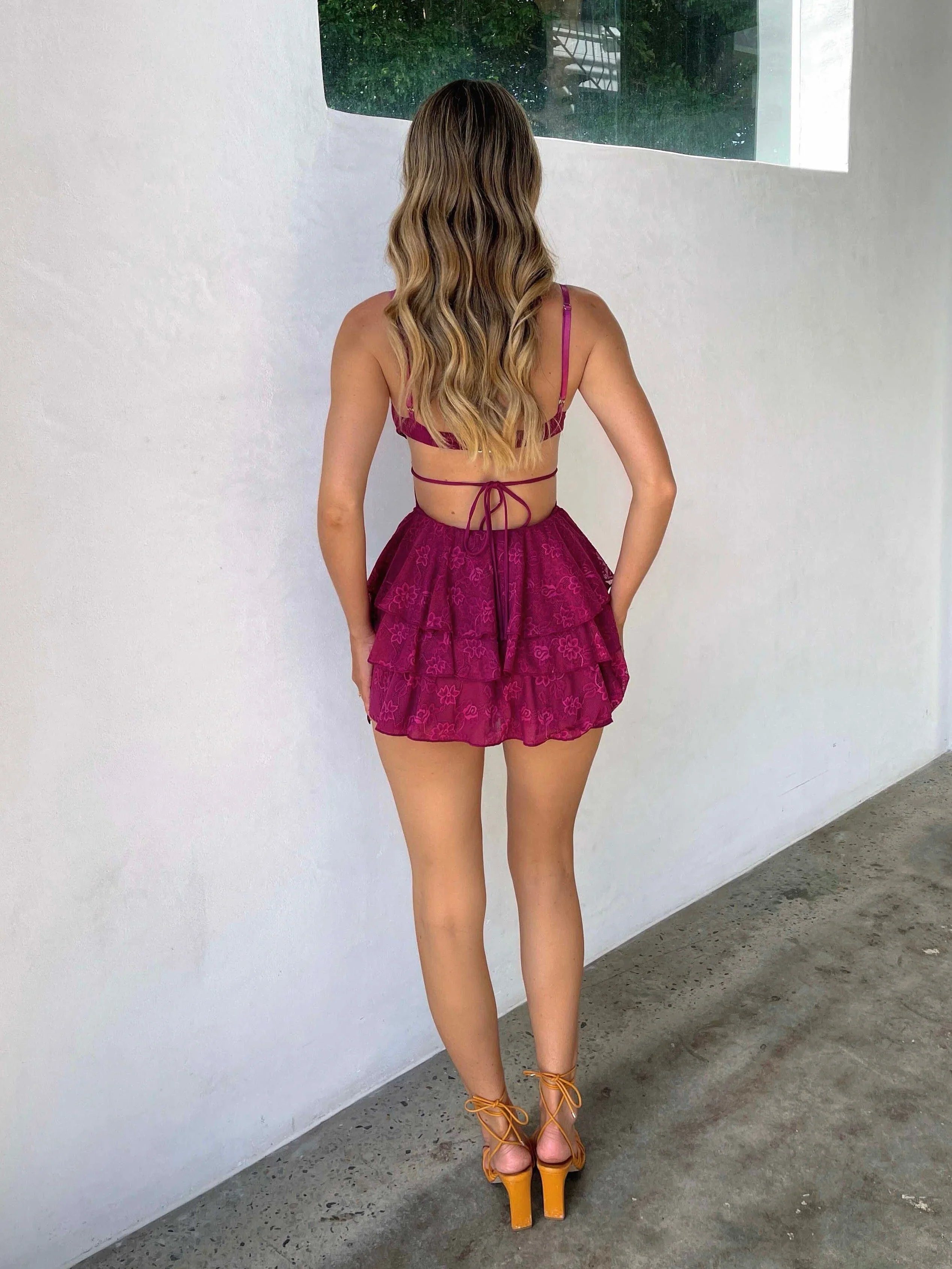 Grazie Mini Dress Plum