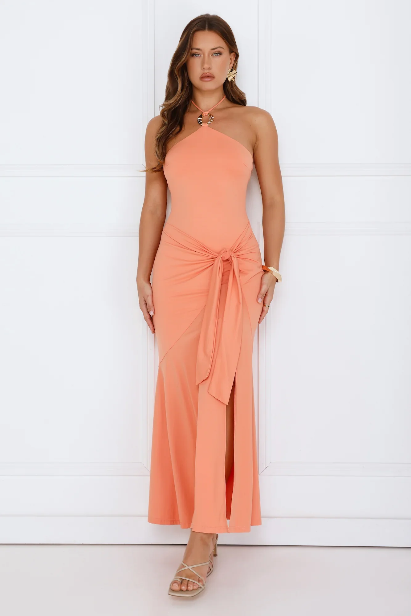 Twirl Season Halter Maxi Dress