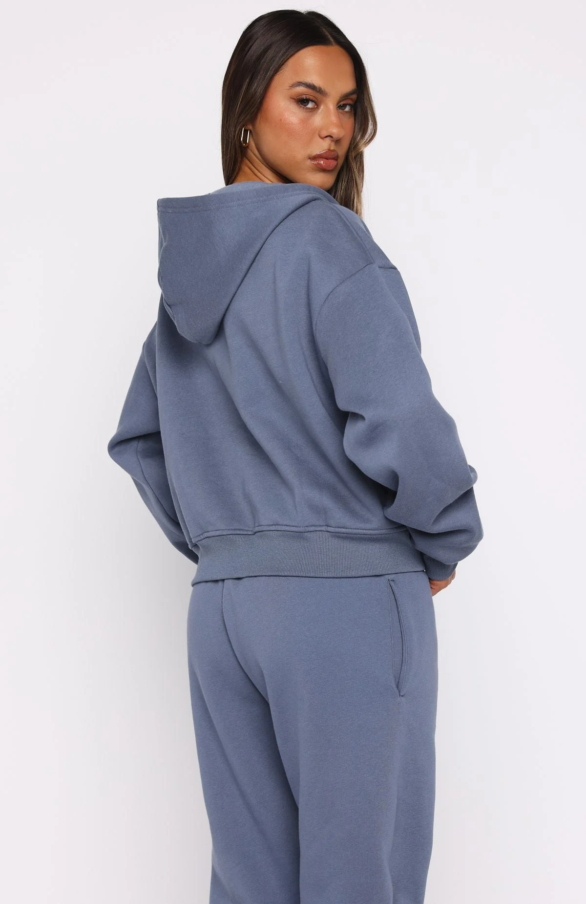 From The Archives Lexi Boxy Zip Front Hoodie Ocean