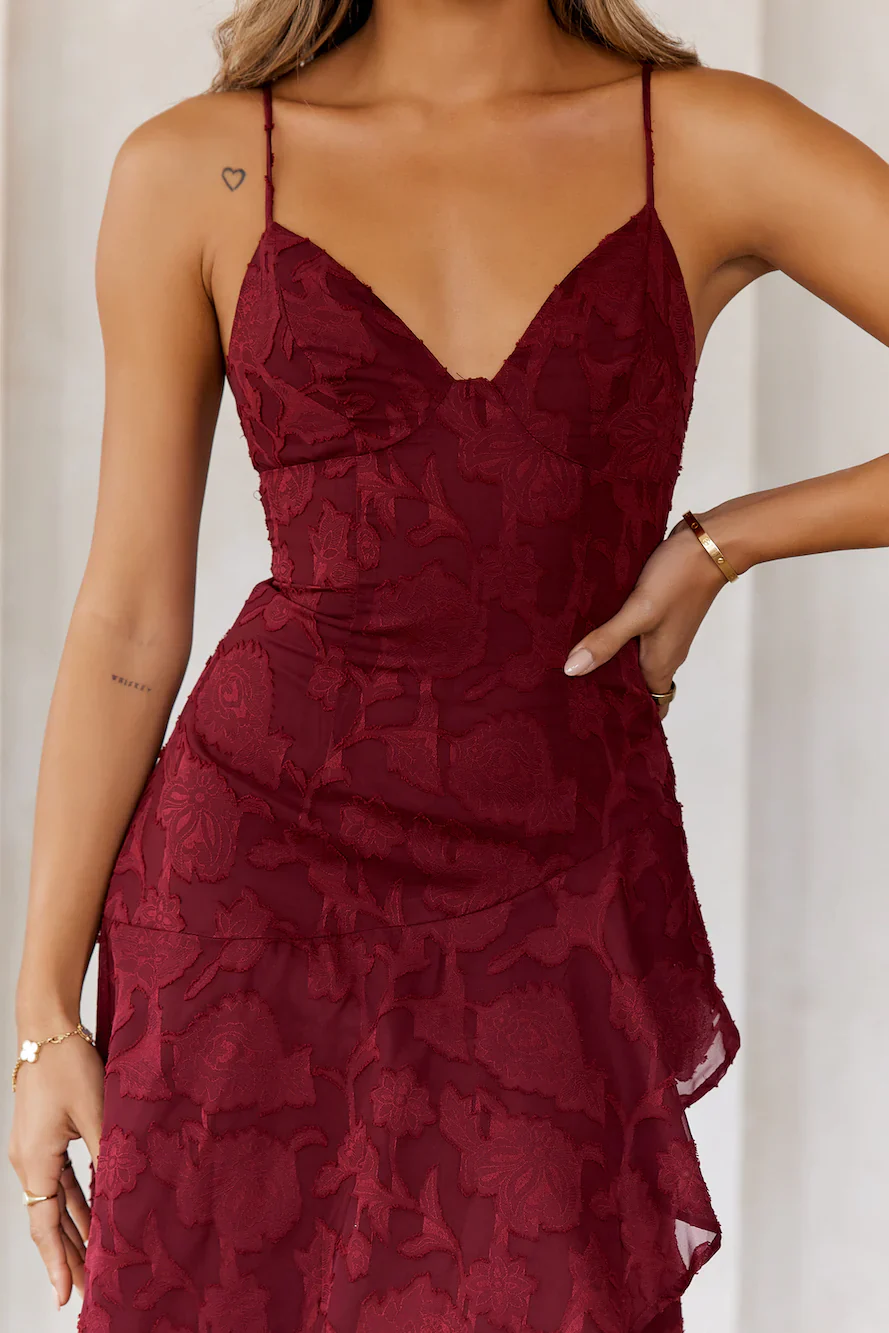 Sapphire Cascade Midi Dress