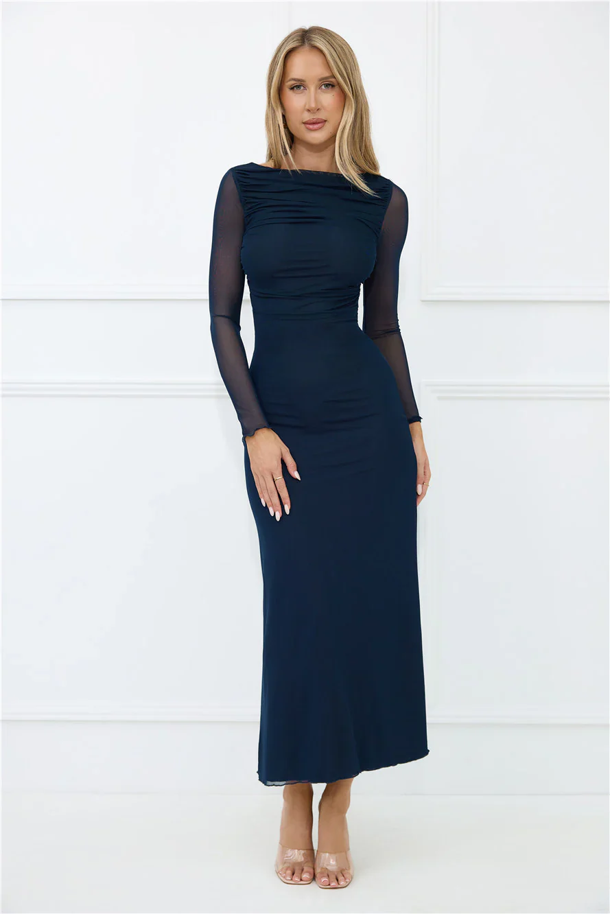 Thinking Pretty Long Sleeve Maxi Dress