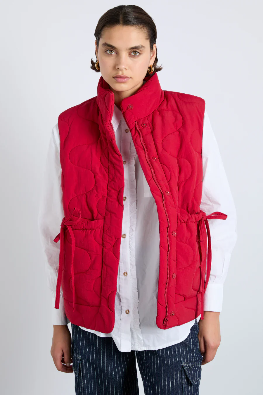 celeste gilet - chilli red