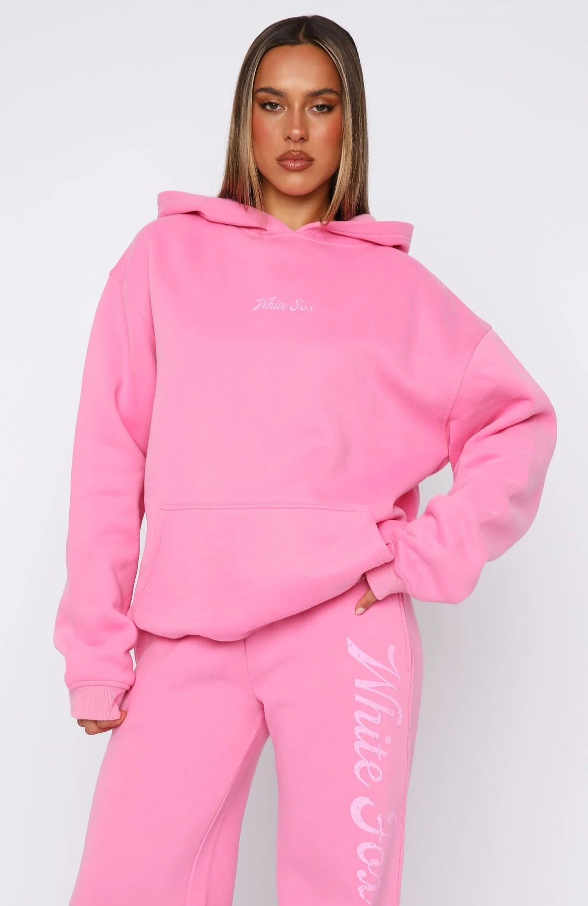The Good Life Back Graphic Oversized Hoodie Pink