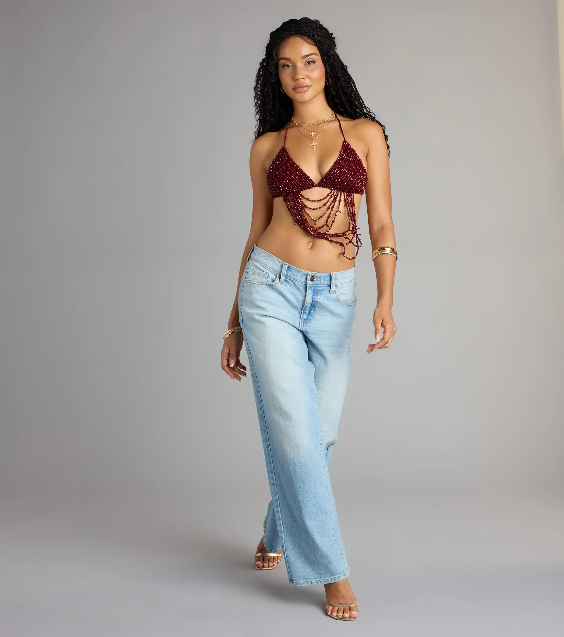 Festival Headliner Beaded Triangle Bralette