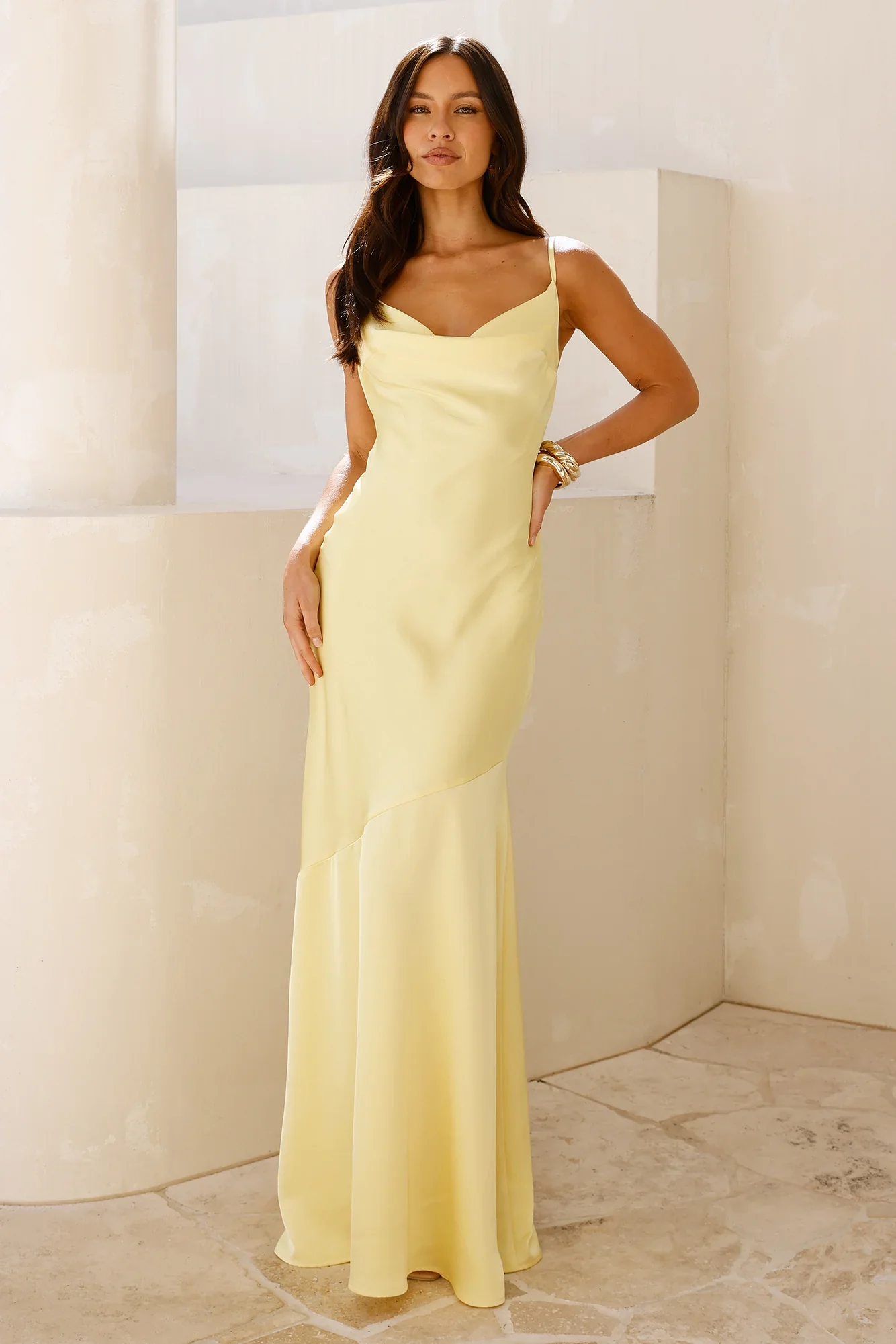 Brilliant Belle Satin Maxi Dress