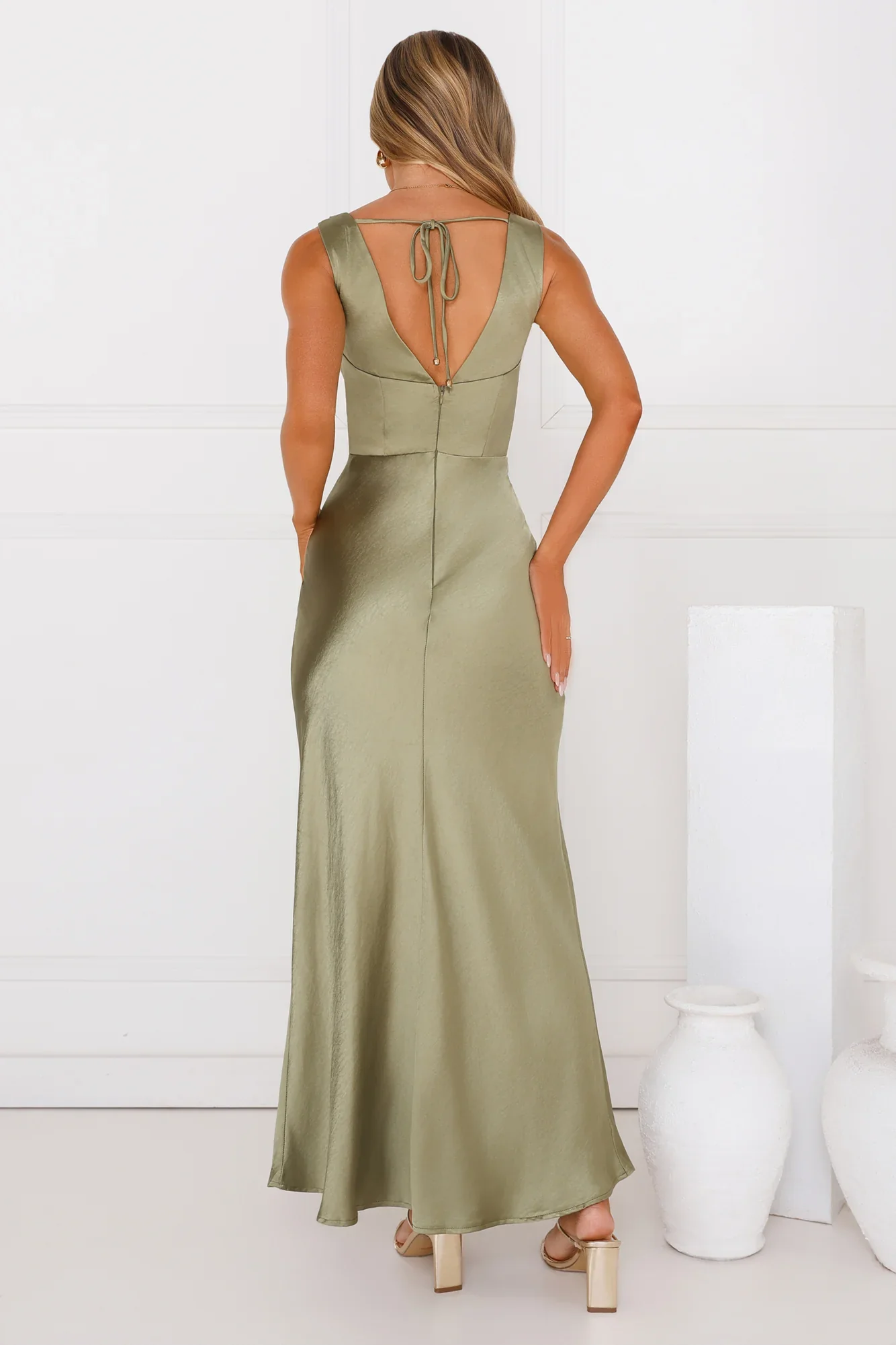 Crystal Luxe Satin Maxi Dress