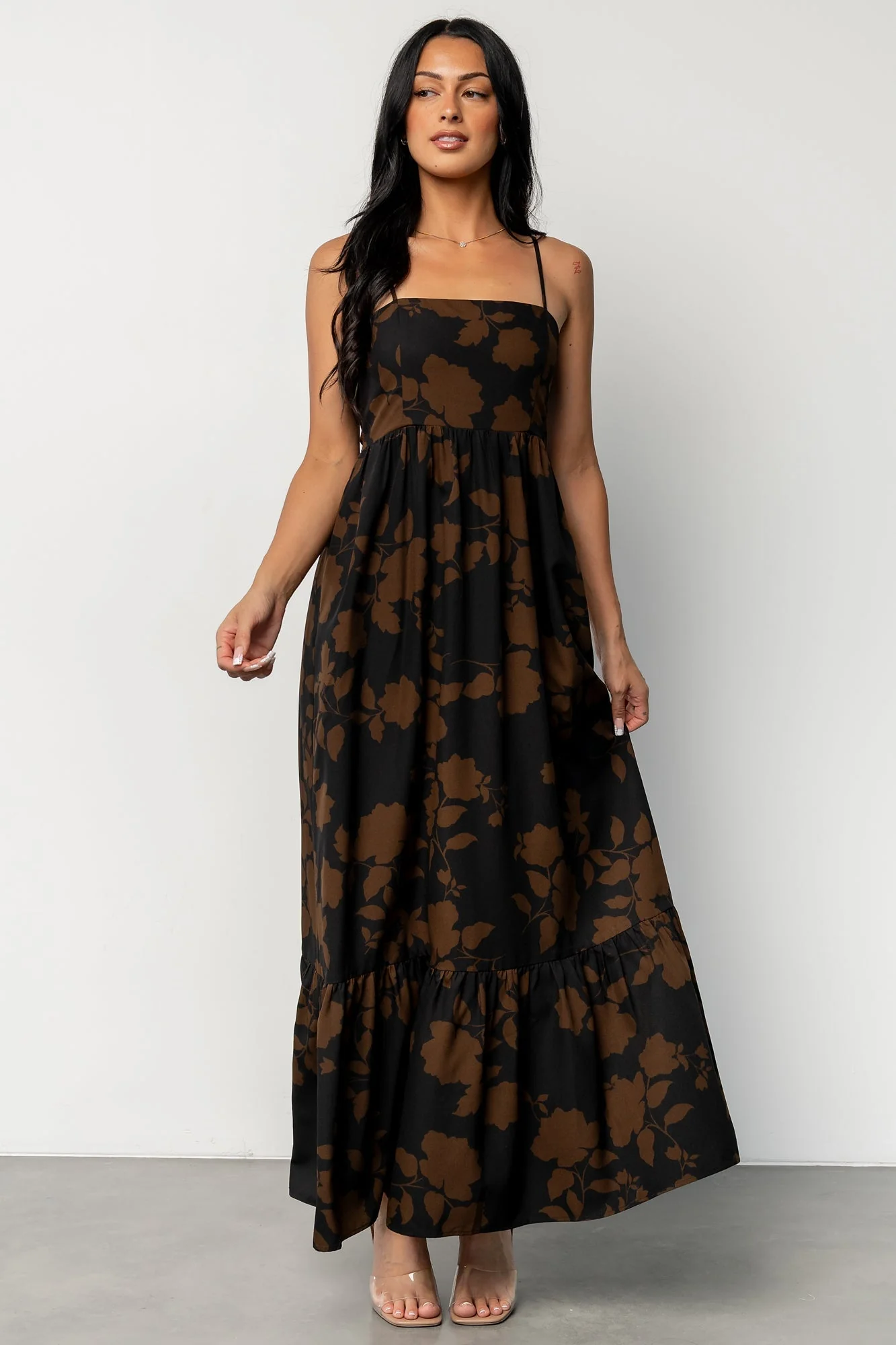 Regan Tank Maxi Dress | Espresso Print