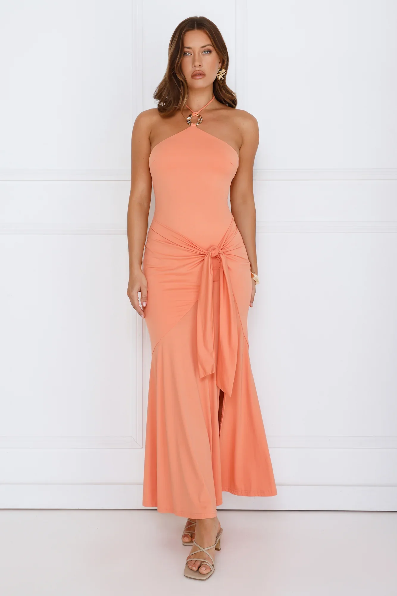 Twirl Season Halter Maxi Dress