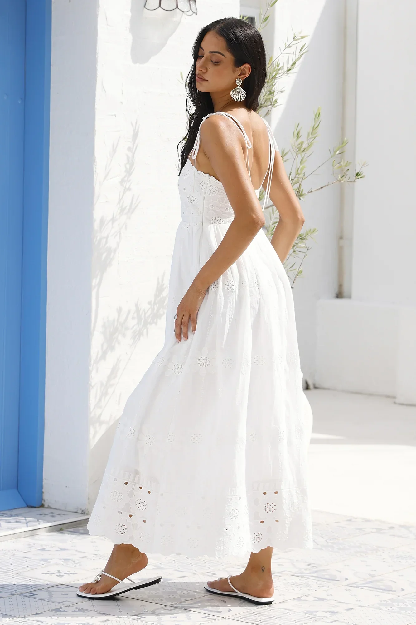 Whispers of Spring Maxi Dress White