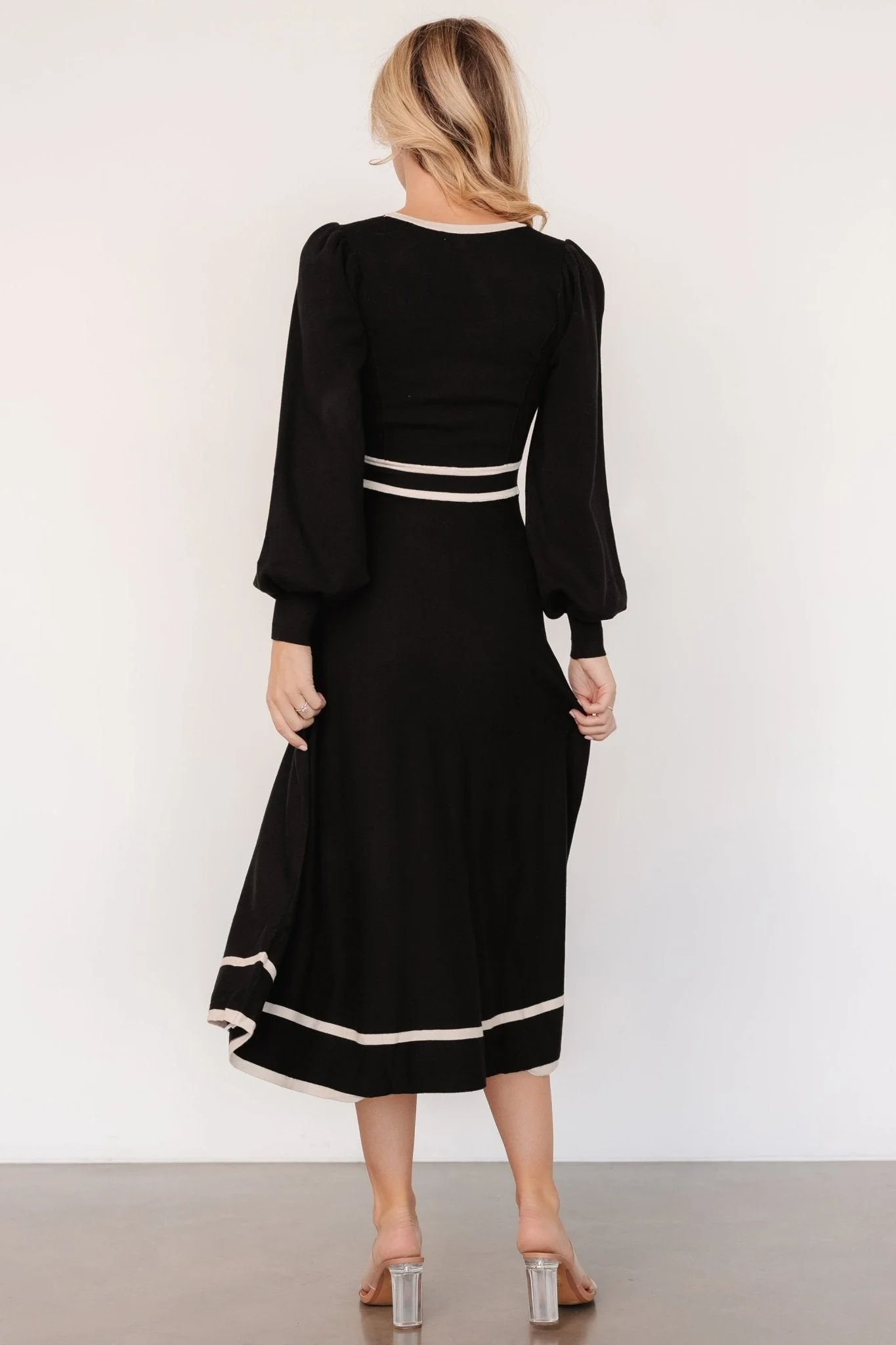 Winslet Knit Dress | Black + Cream