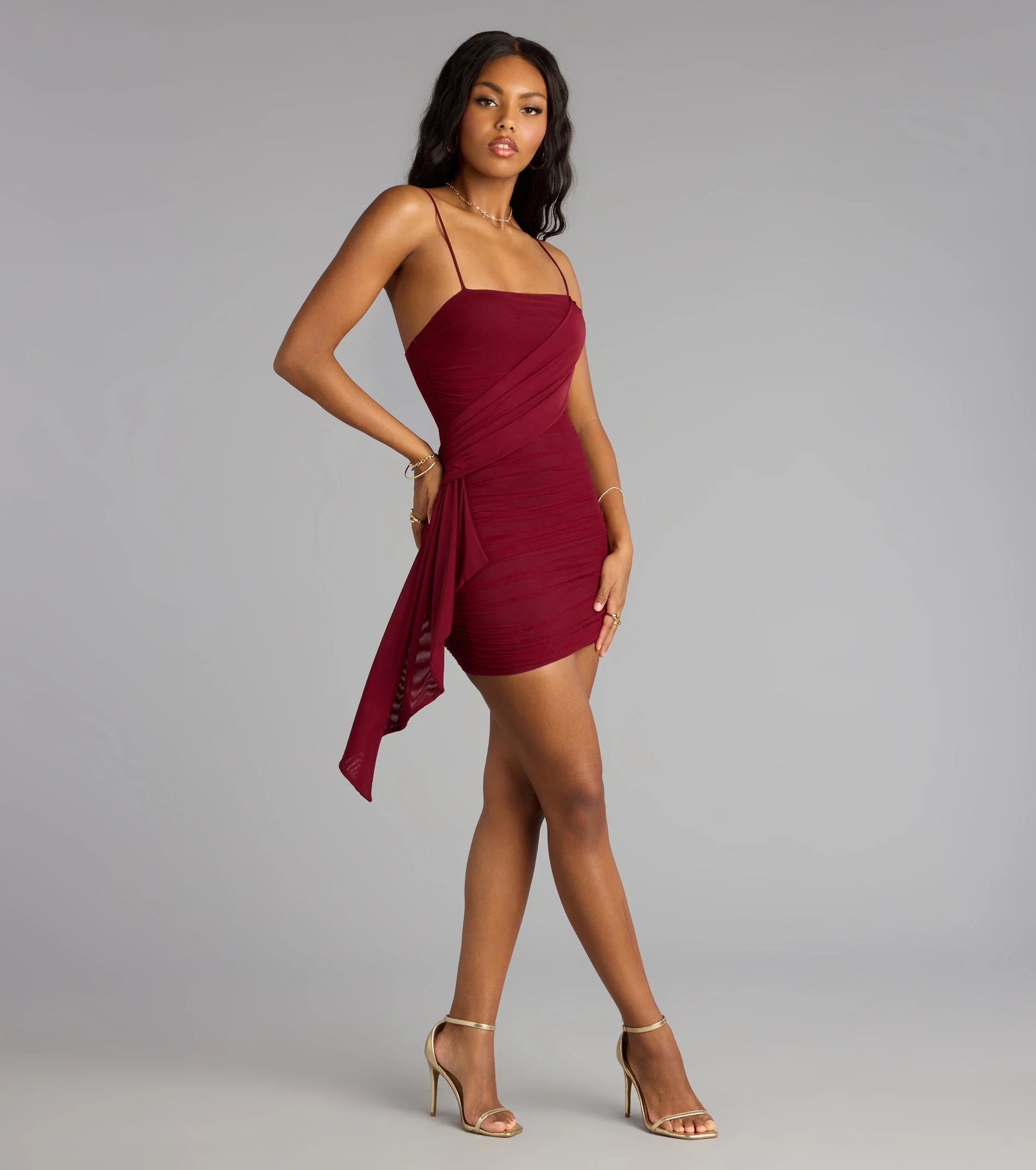 Wrap It Up Ruched Bodycon Mini Dress
