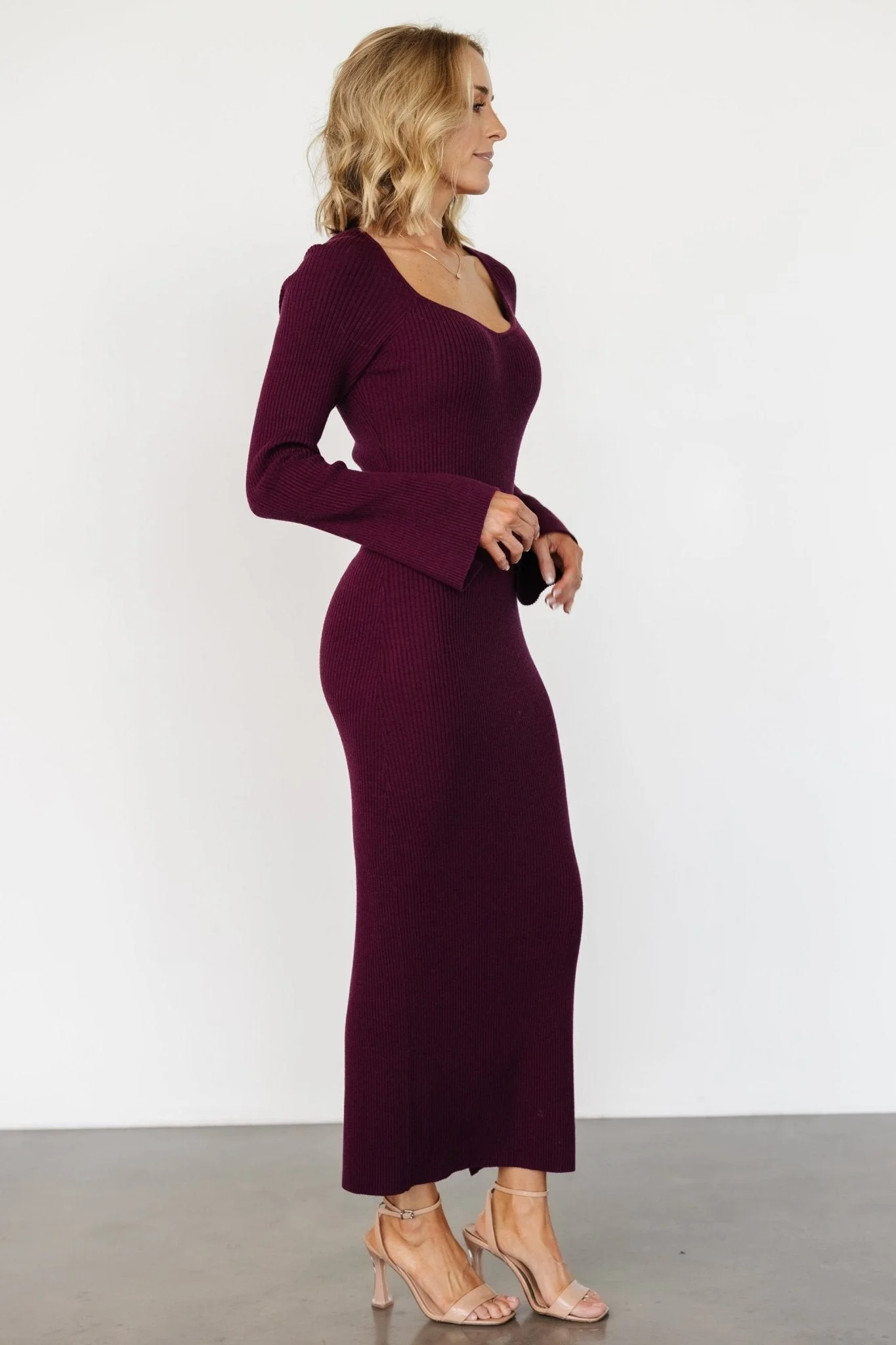 Marika Ribbed Dress | Wine