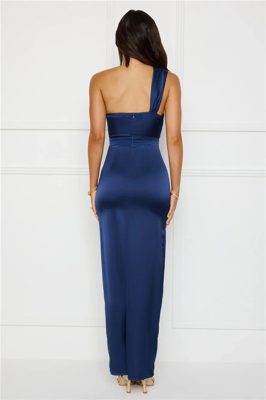 Strong Desire Satin One Shoulder Maxi Dress