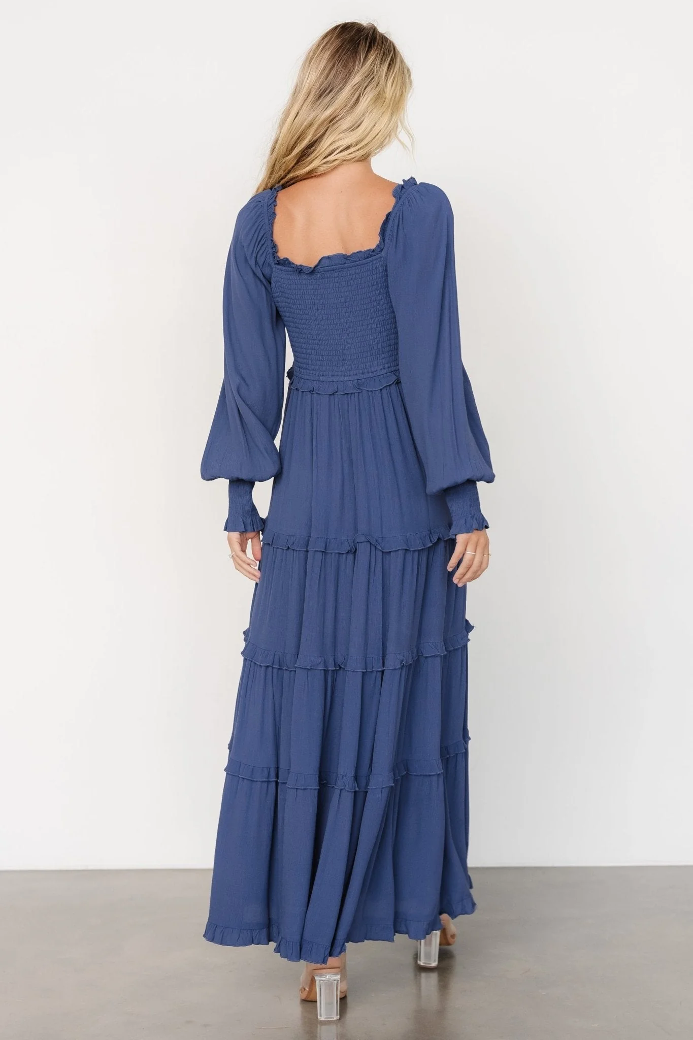 Lana Smocked Maxi Dress | Blue