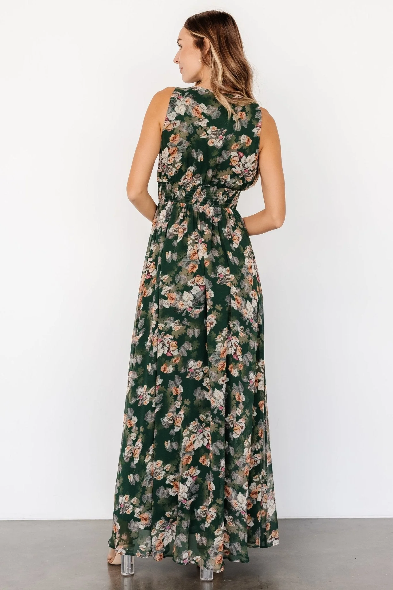 Imogen Maxi Dress | Deep Green Multi