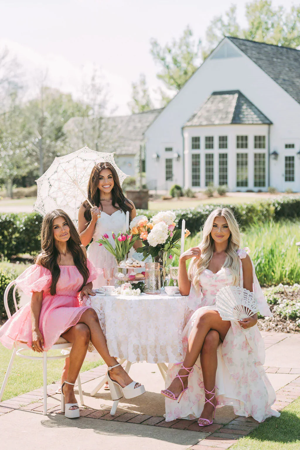 Rosie Shoulder Tie Midi DressPink