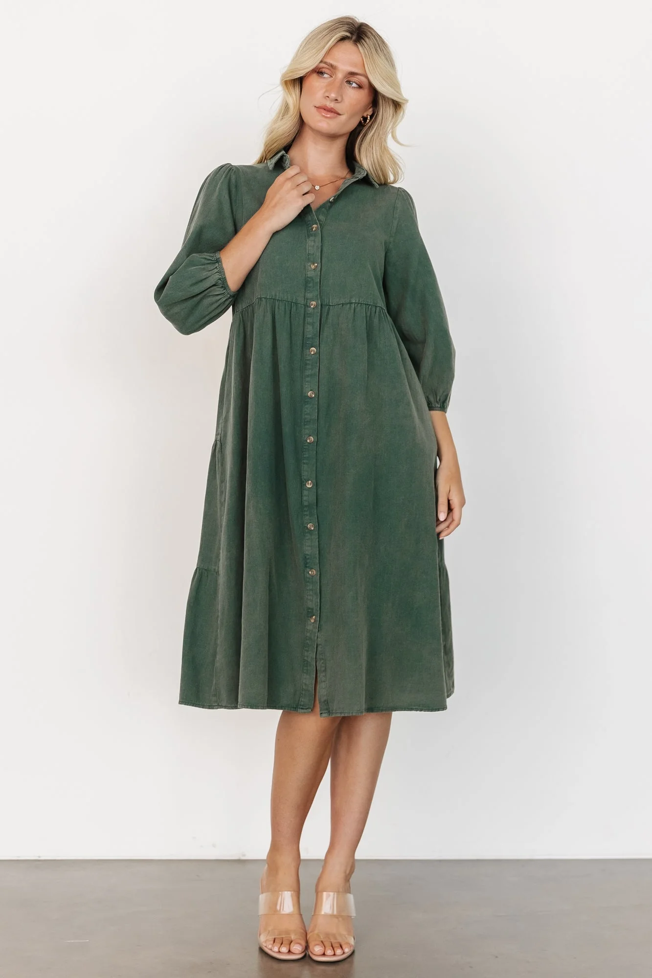 Sari Babydoll Dress | Green