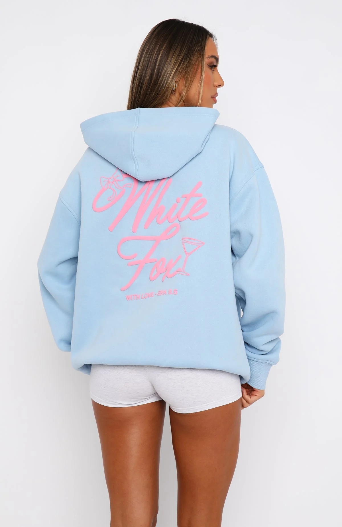 With Love & Kisses Oversized Hoodie Baby Blue