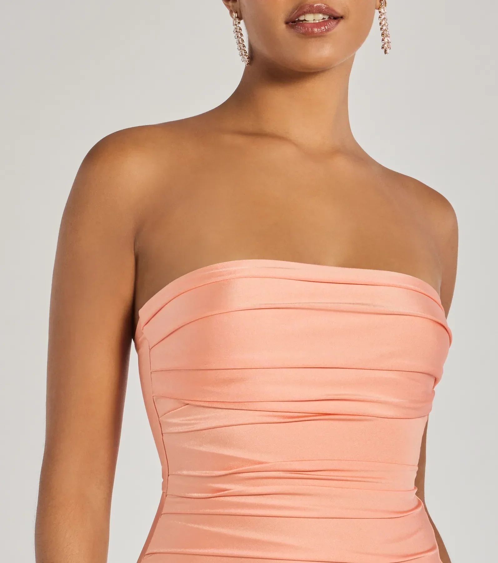 Anisley Strapless High Slit Column Formal Dress