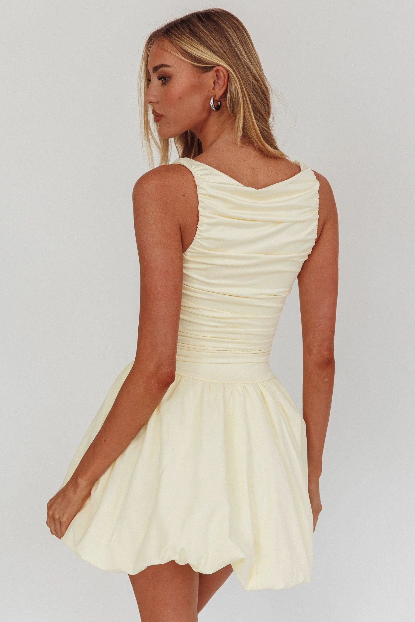 Dalayla Sleeveless Balloon Skirt Mini Dress Butter
