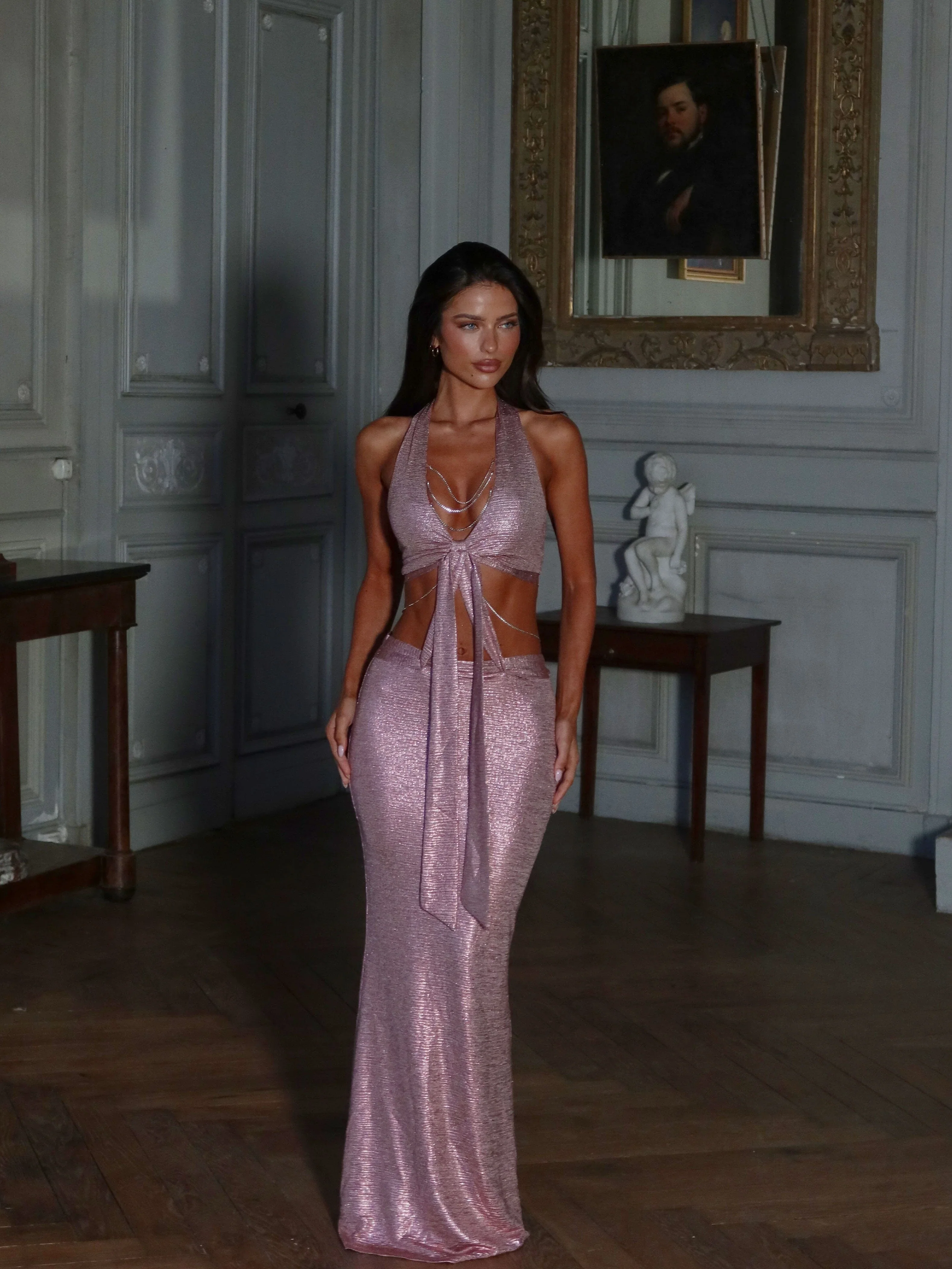 Zella Maxi Dress Metallic Pink